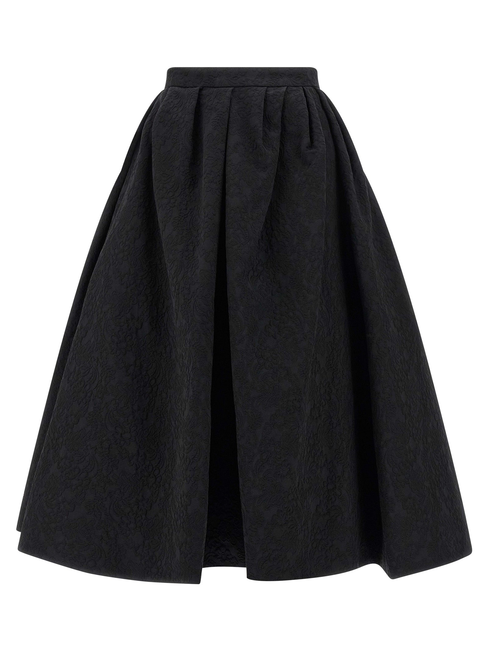 Carolina Herrera Black Cotton Midi Women's Skirt