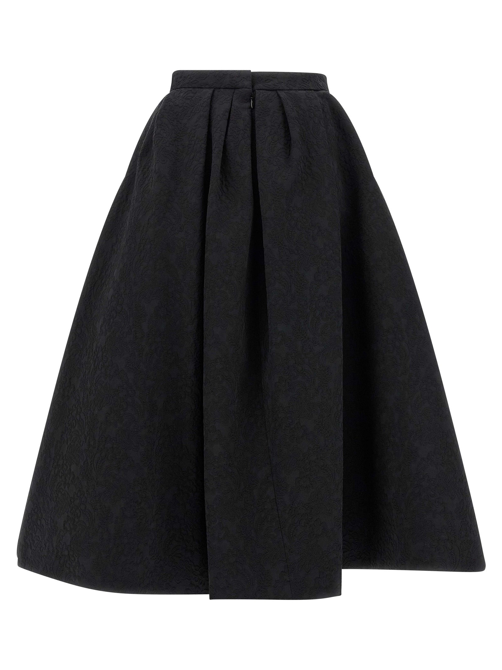 Carolina Herrera Black Cotton Midi Women's Skirt