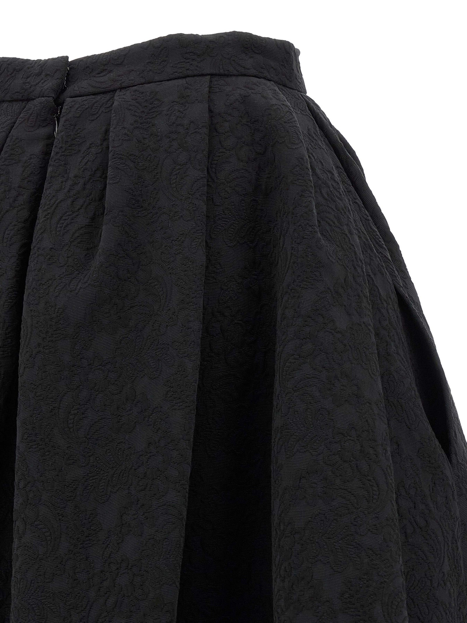 Carolina Herrera Black Cotton Midi Women's Skirt