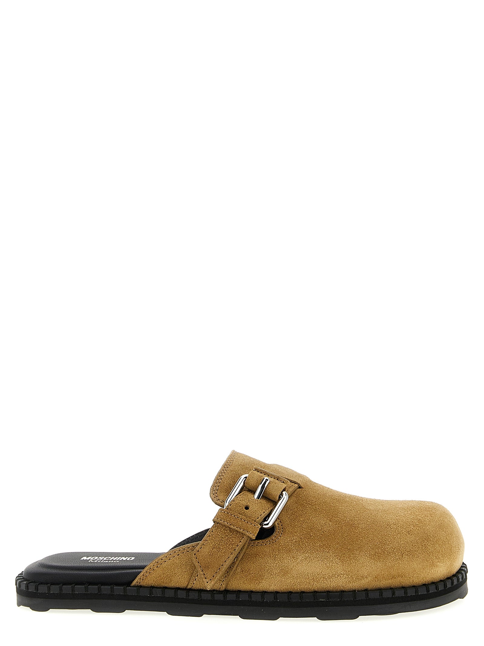 Moschino Beige Leather Women's Clogs
