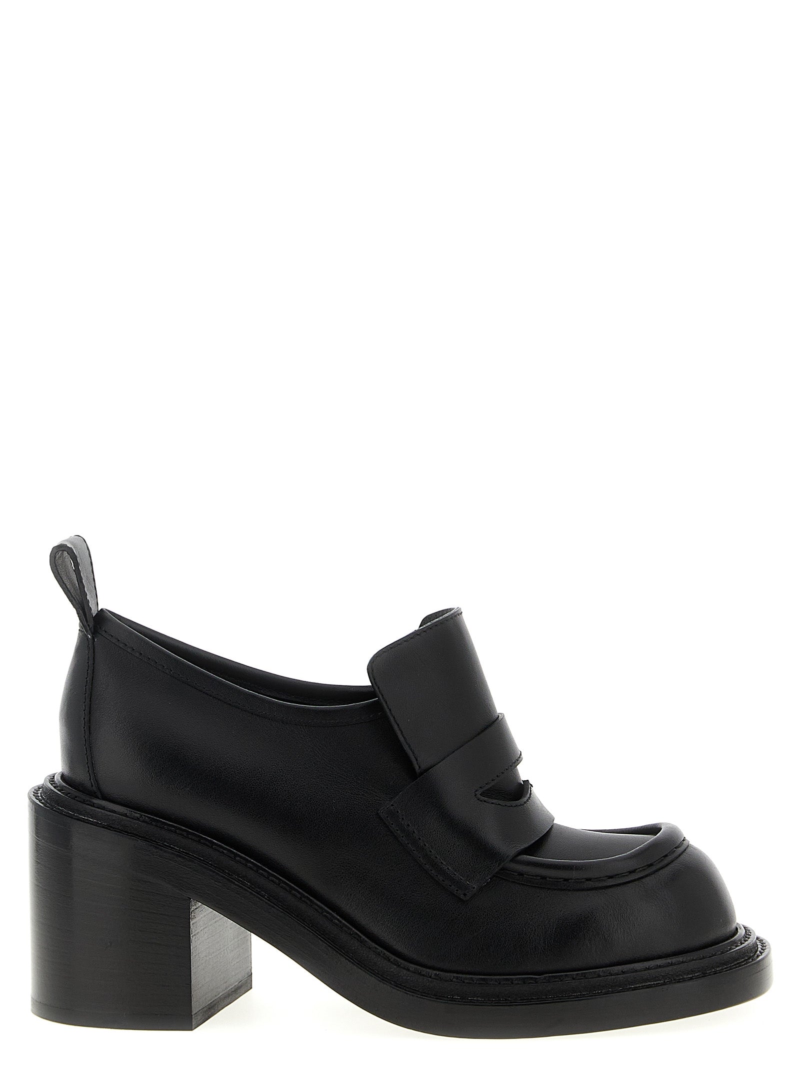 Moschino Black Leather Platform Women's Loafers