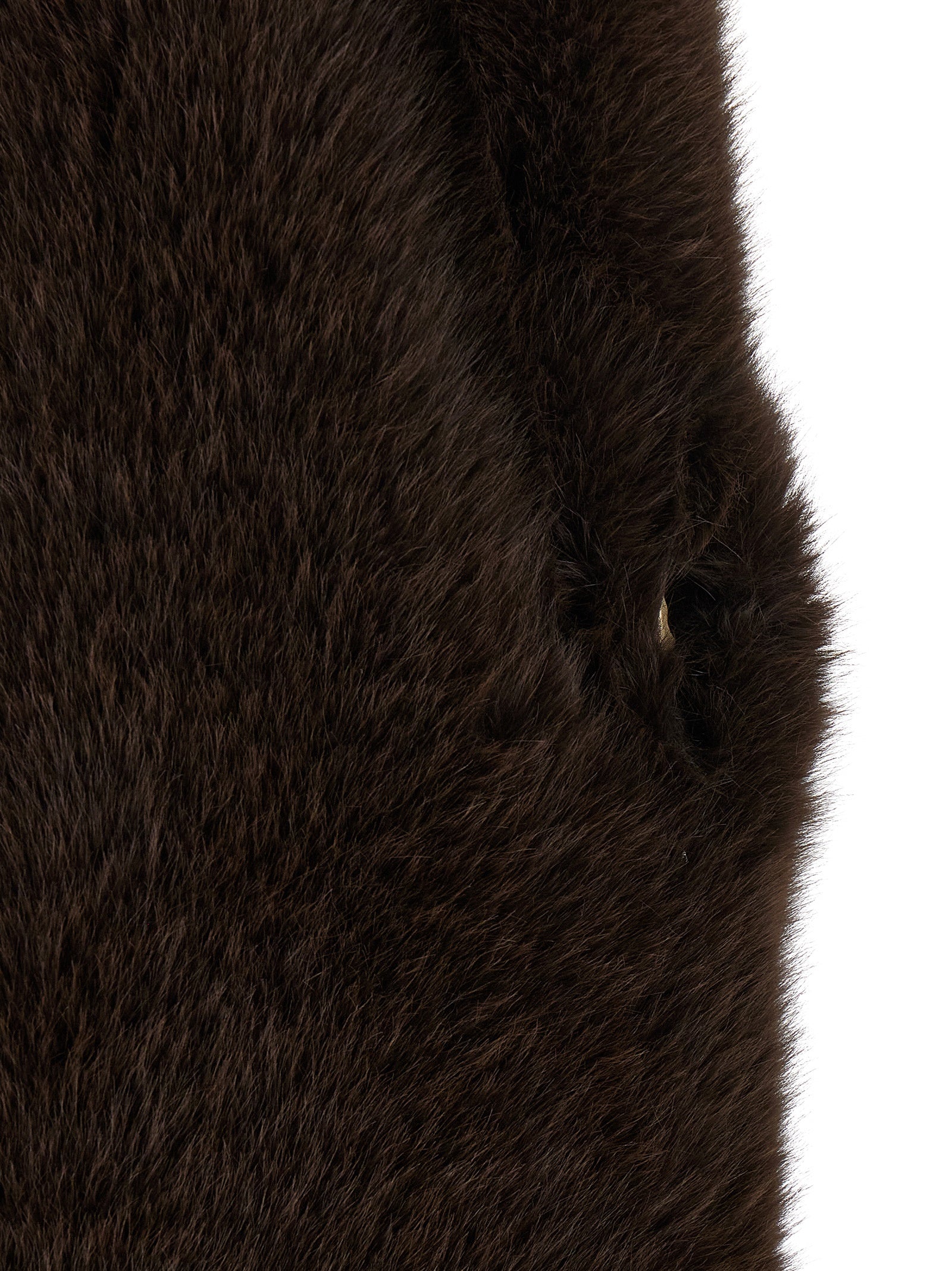 B&B COUTURE Brown Polyester Women's Coat