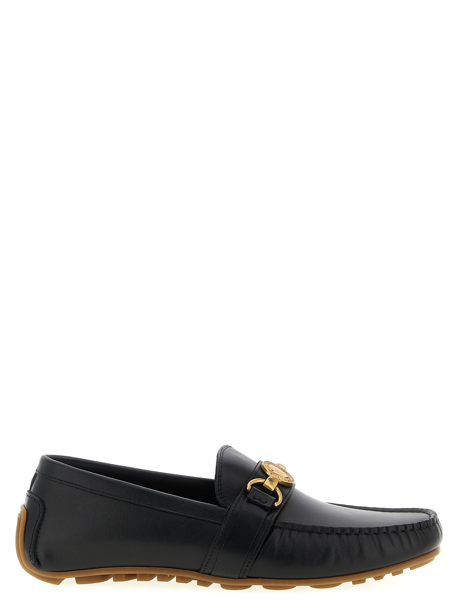 Moschino Black Leather Slip-On Men's Loafers