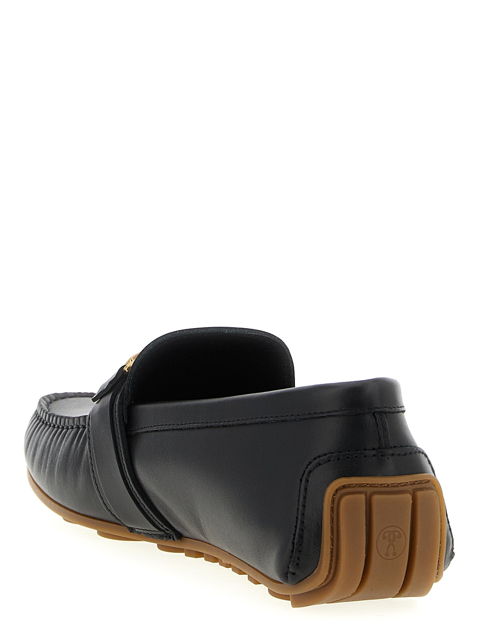 Moschino Black Leather Slip-On Men's Loafers
