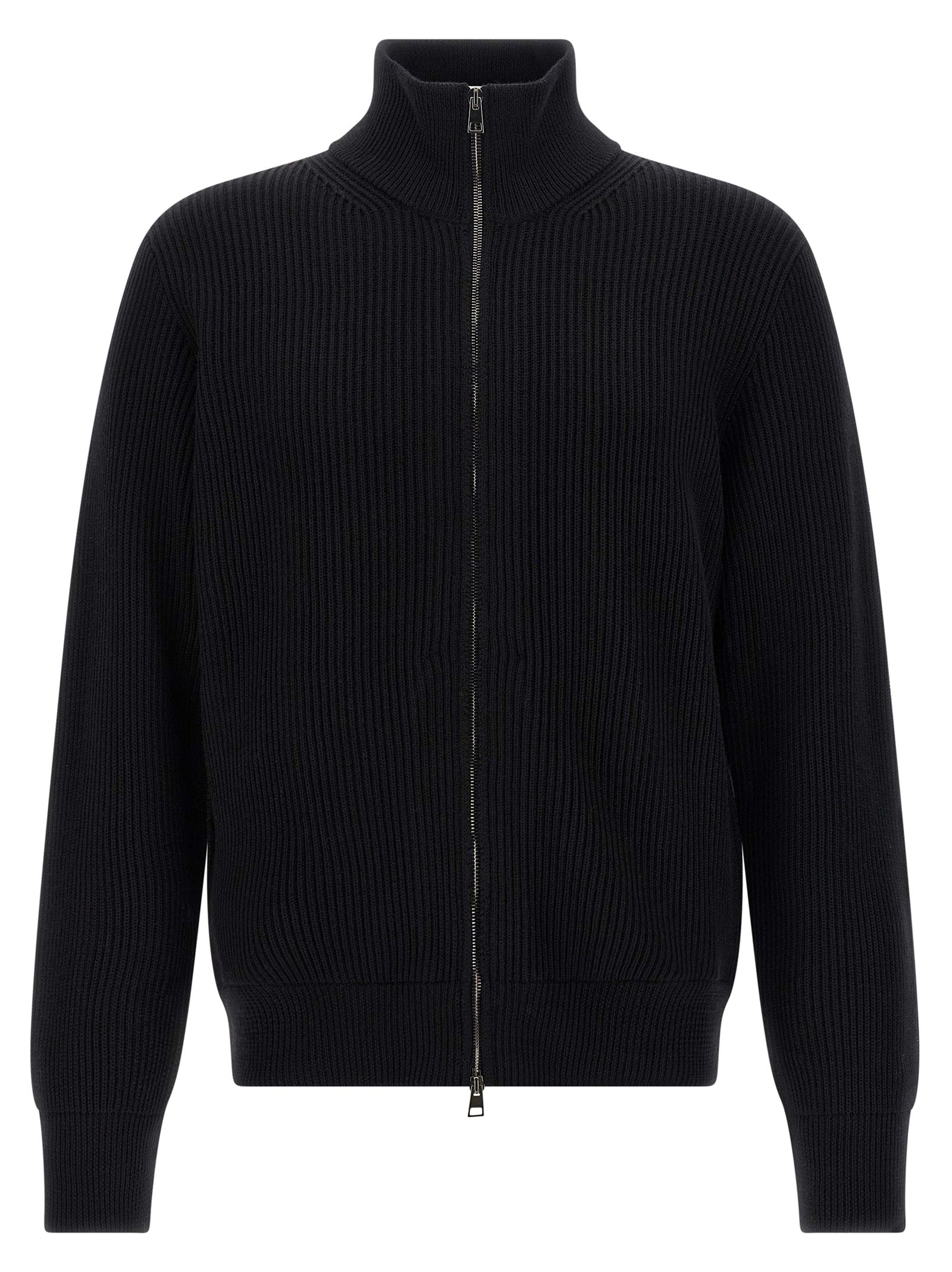 Roberto Collina Black Merino Wool Men's Cardigan