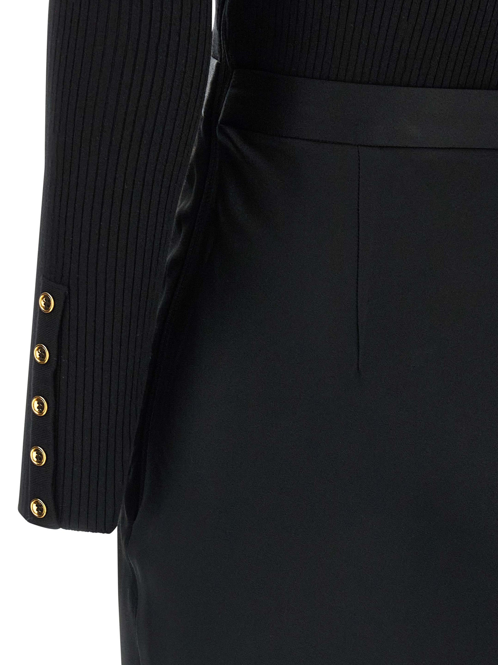 Elisabetta Franchi Black Lycra Midi Women's Dress