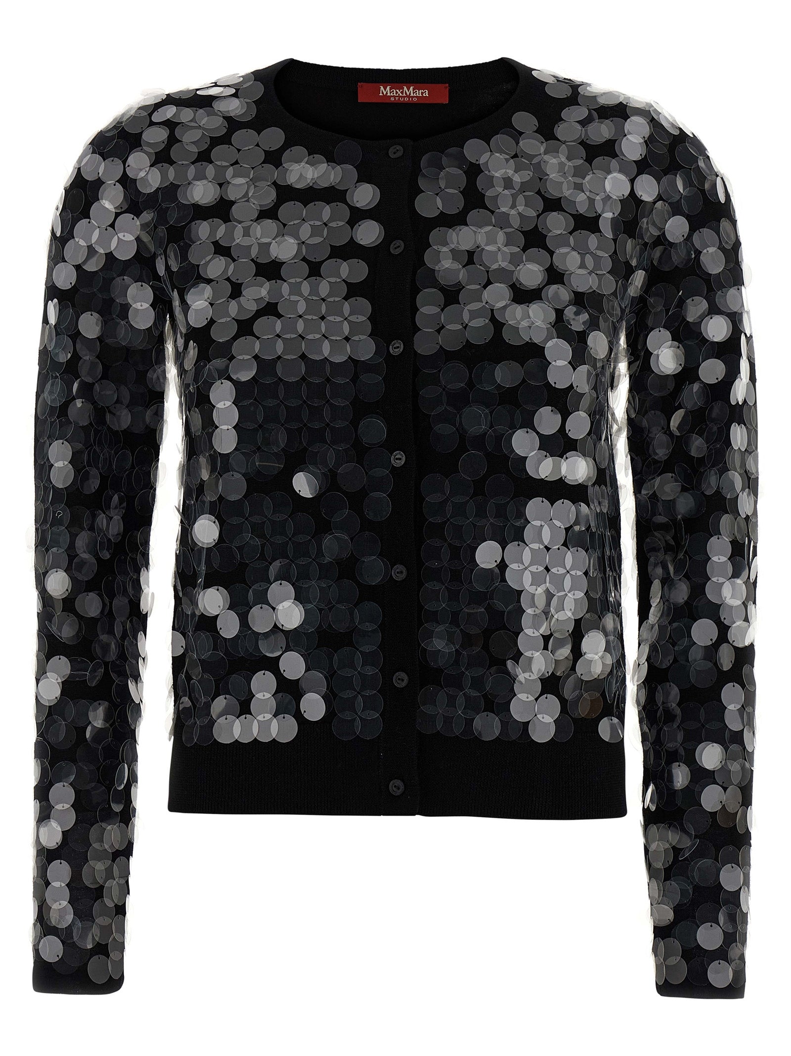 Max Mara Black Virgin Wool Women's Cardigan
