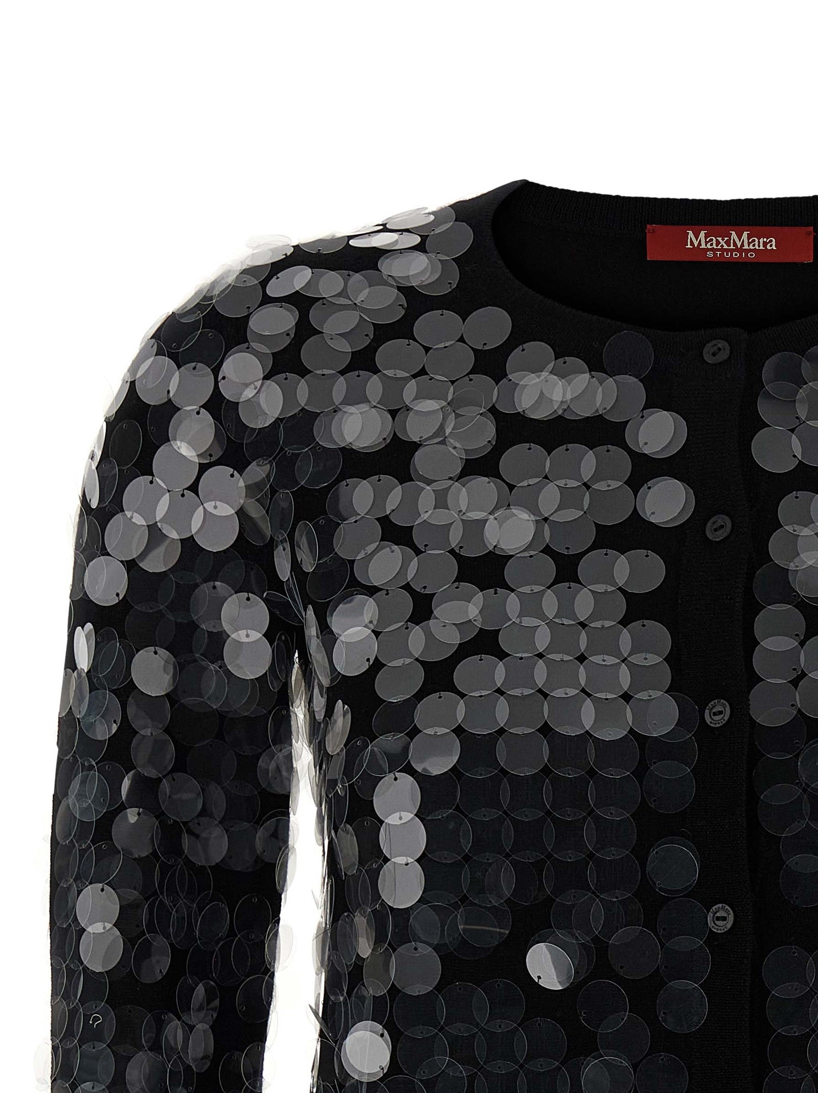 Max Mara Black Virgin Wool Women's Cardigan
