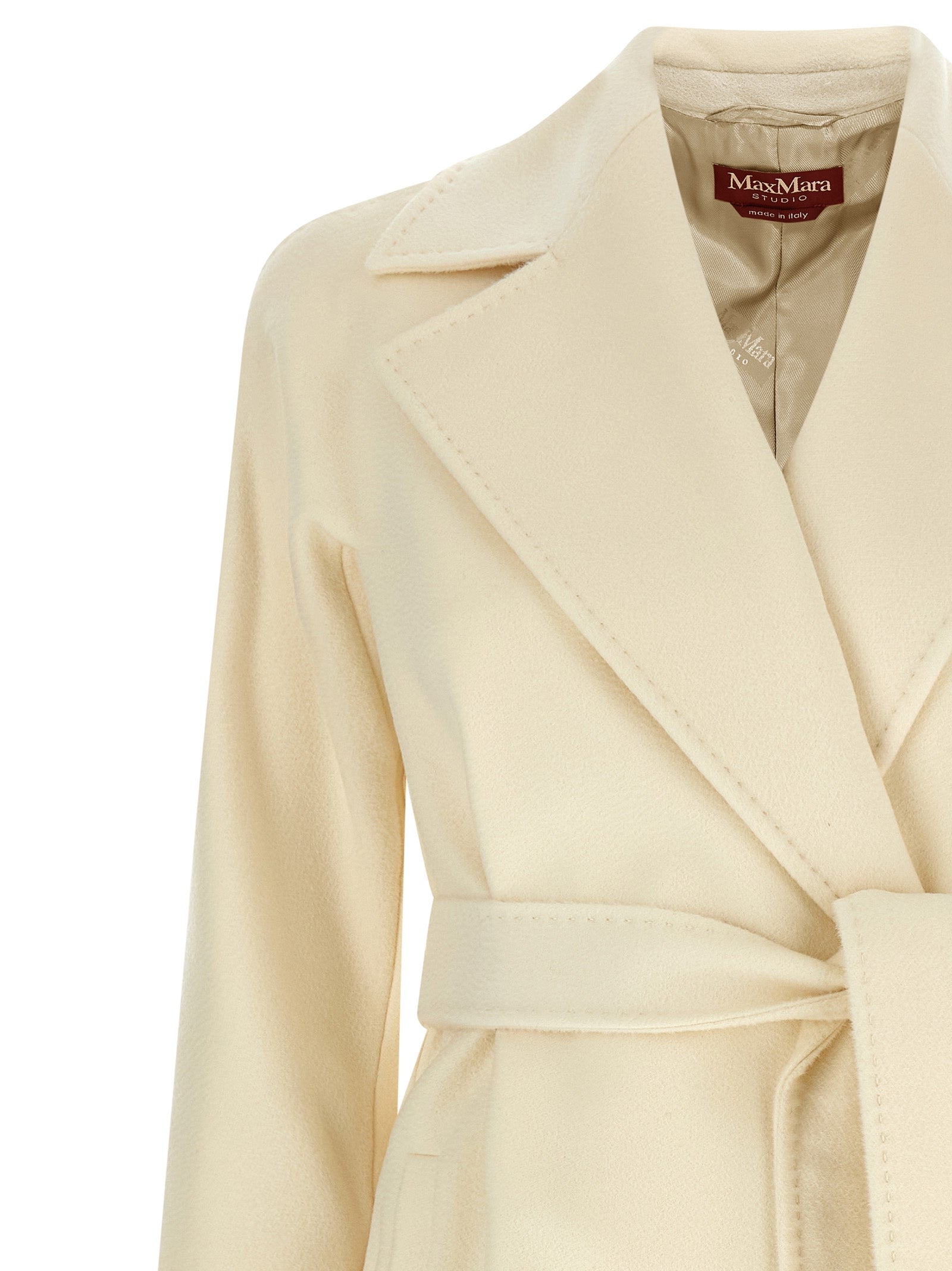 Max Mara White Virgin Wool Women's Coat