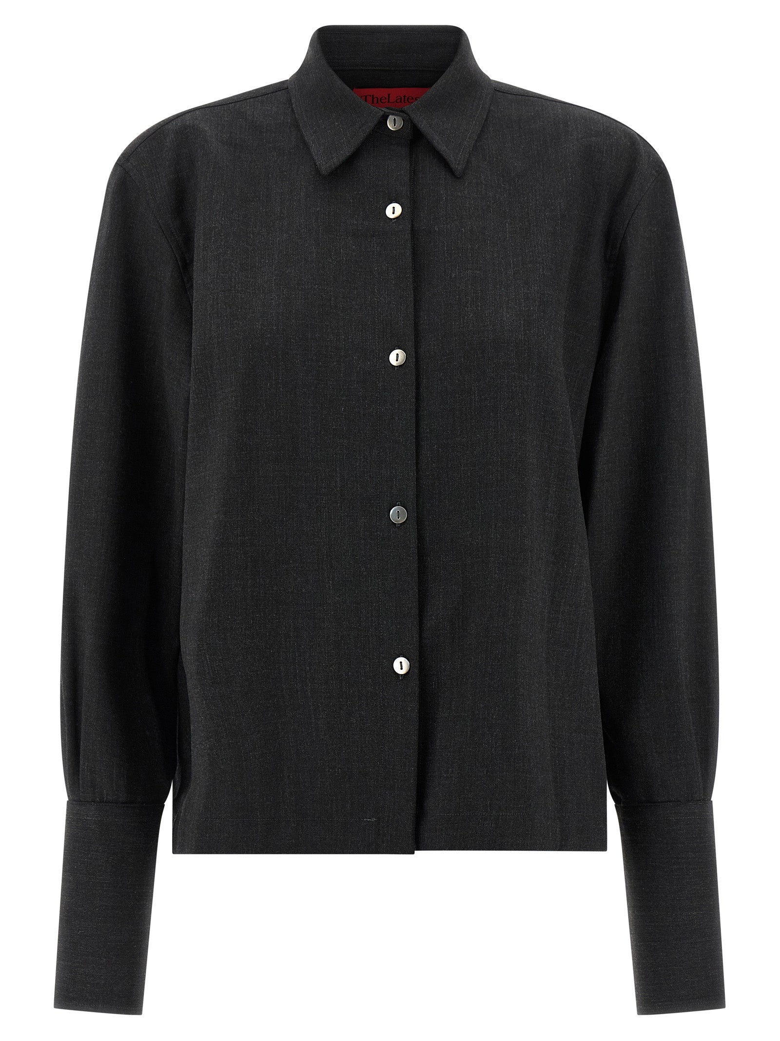 THELATEST Gray Polyester Women's Blouse