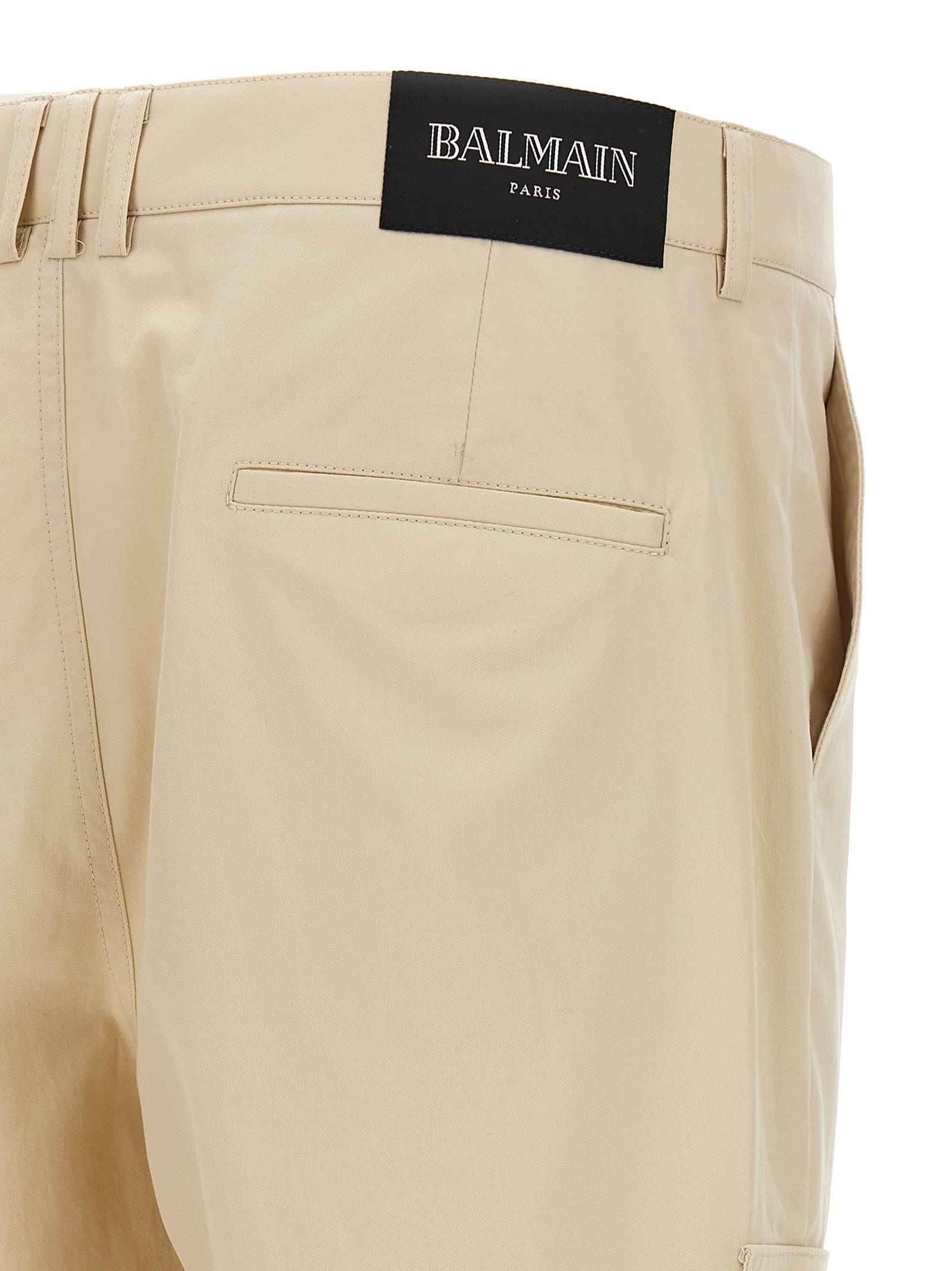 Balmain Beige Cotton Cargo Men's Pants