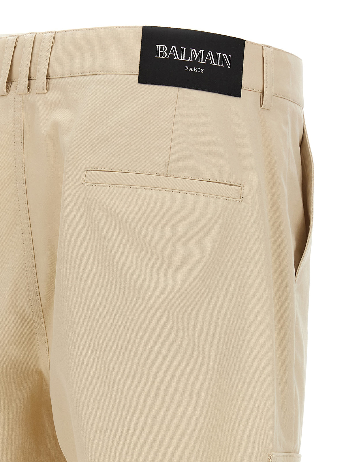 Balmain Beige Cotton Cargo Men's Pants