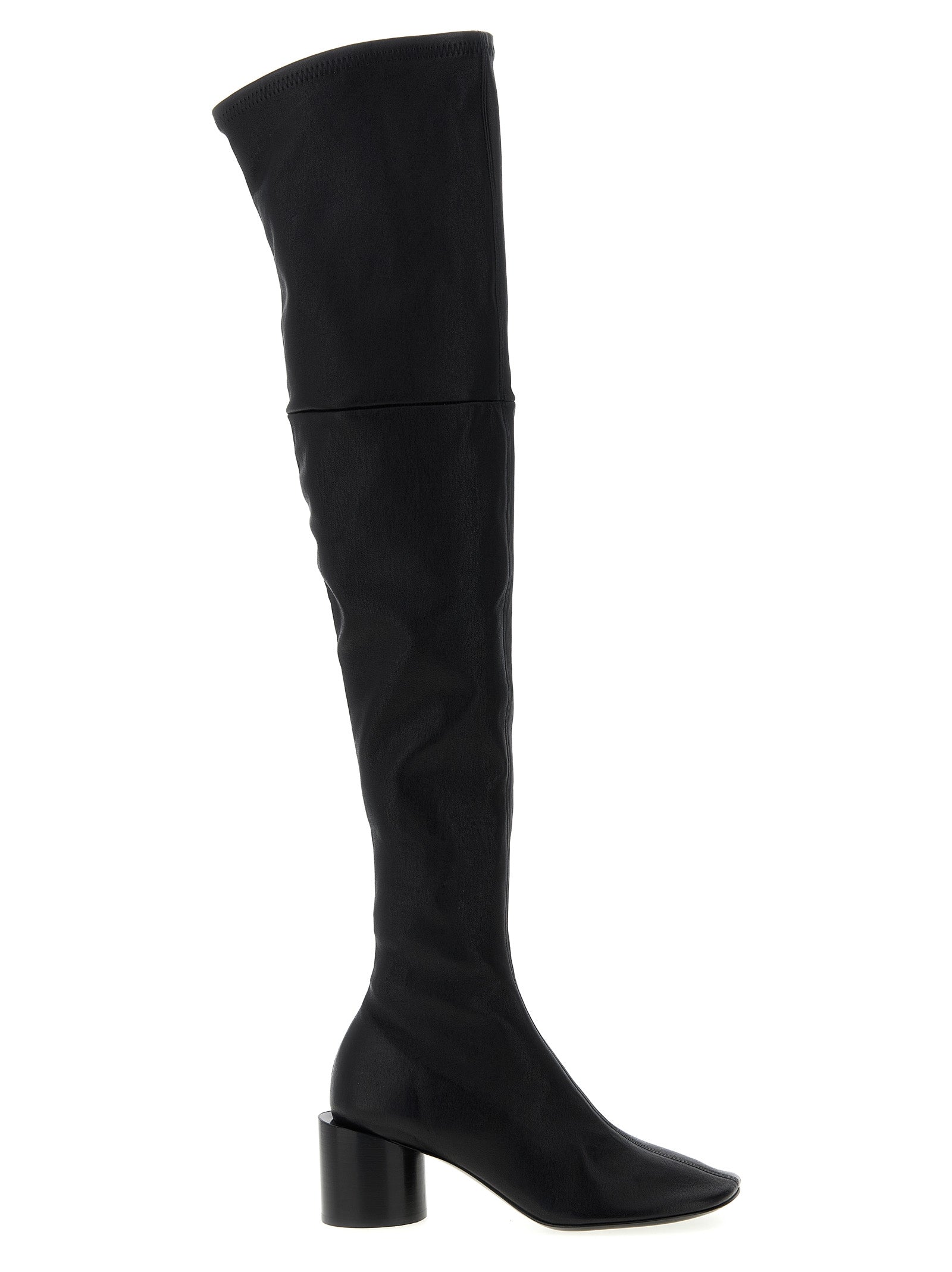 Jil Sander Black Leather Over The Women's Knee