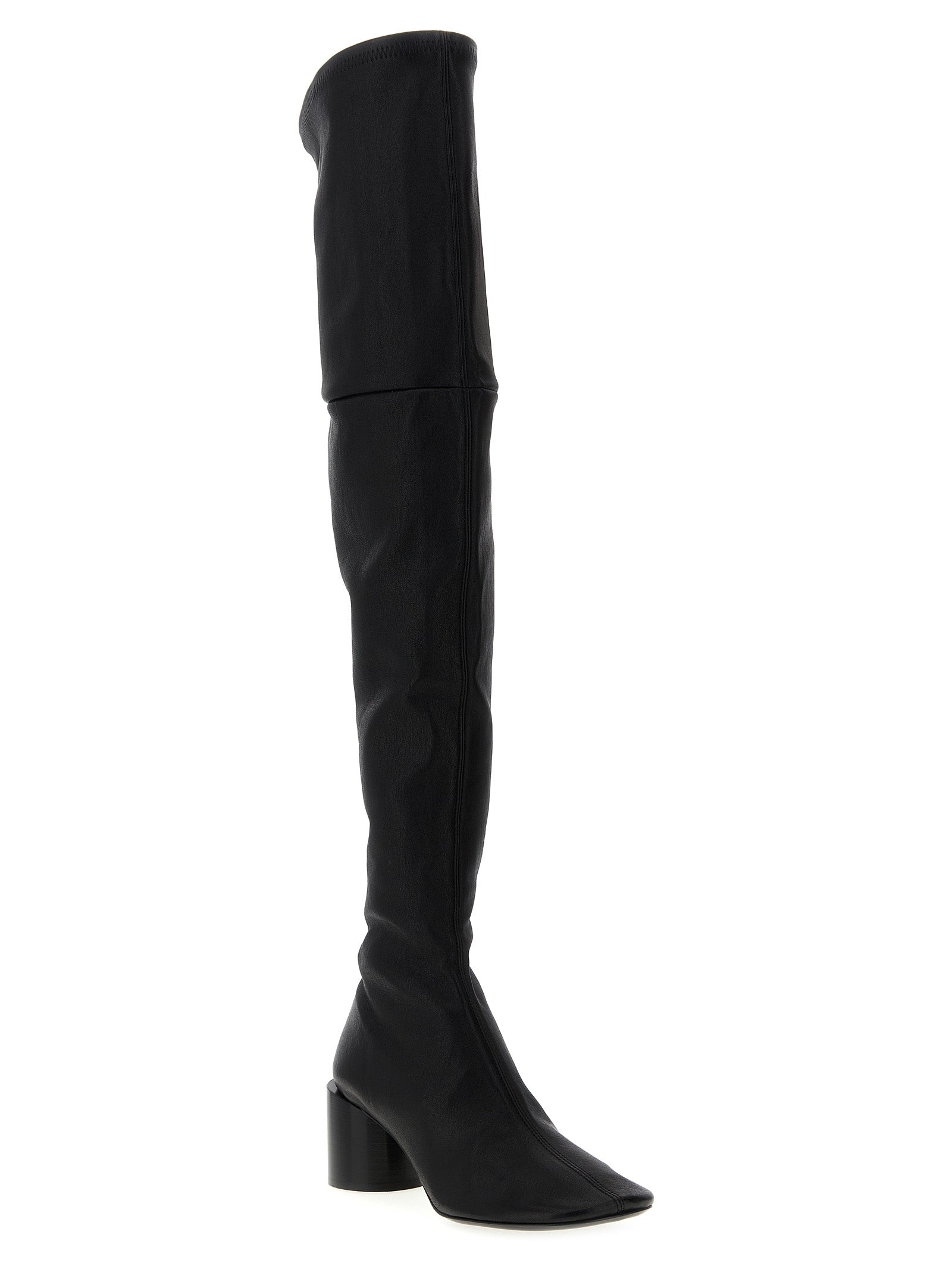 Jil Sander Black Leather Over The Women's Knee