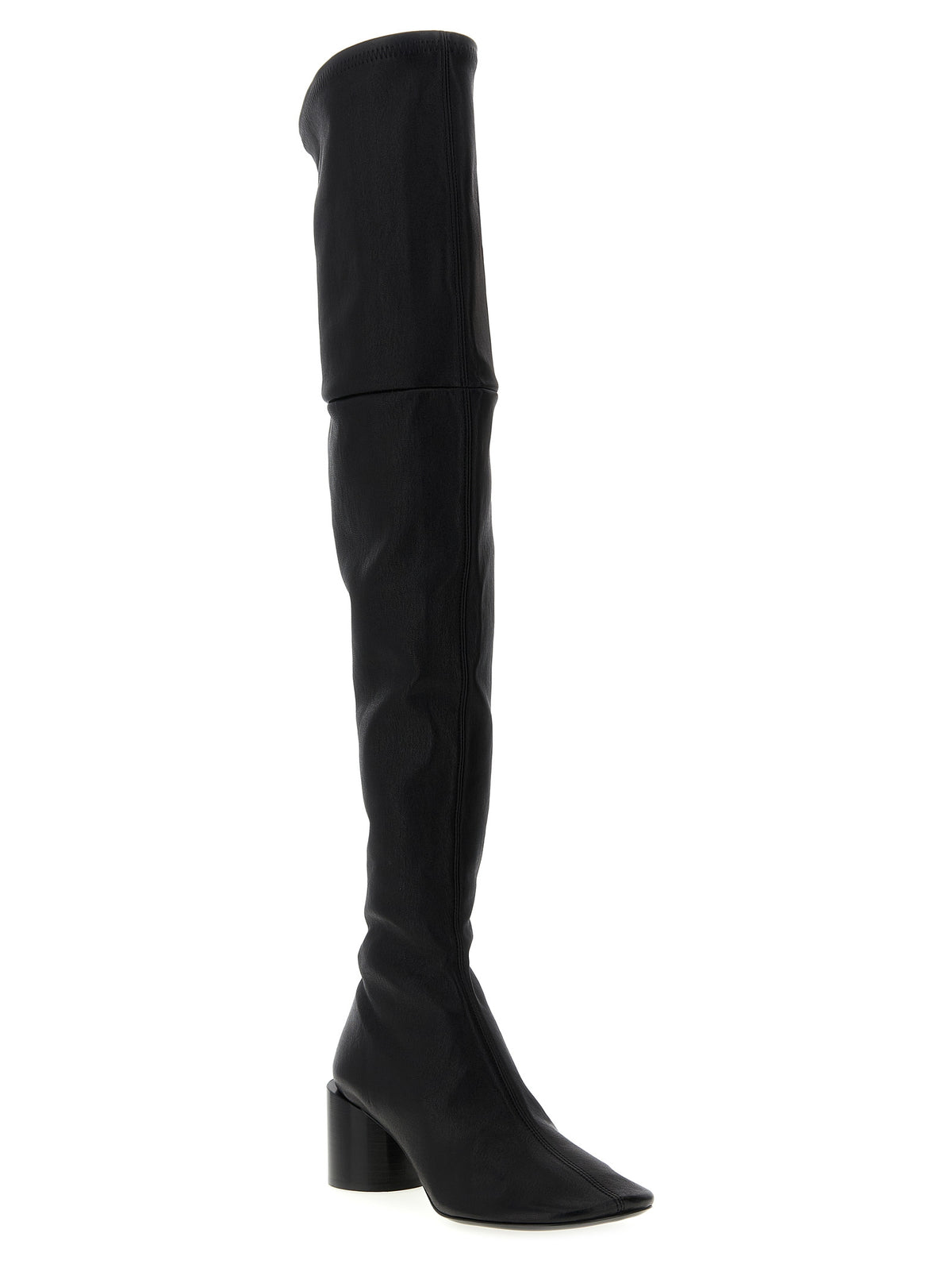 Jil Sander Black Leather Over The Women's Knee
