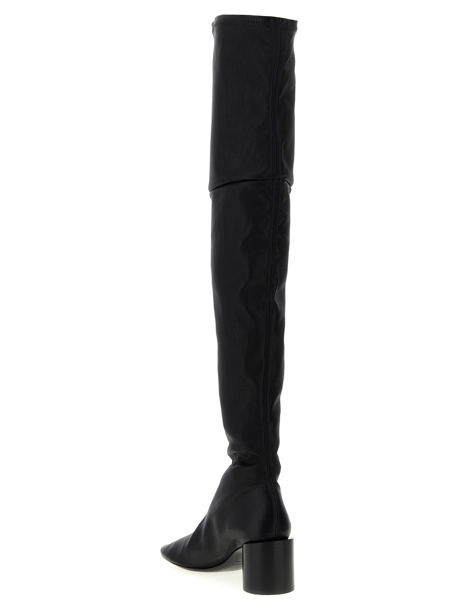 Jil Sander Black Leather Over The Women's Knee