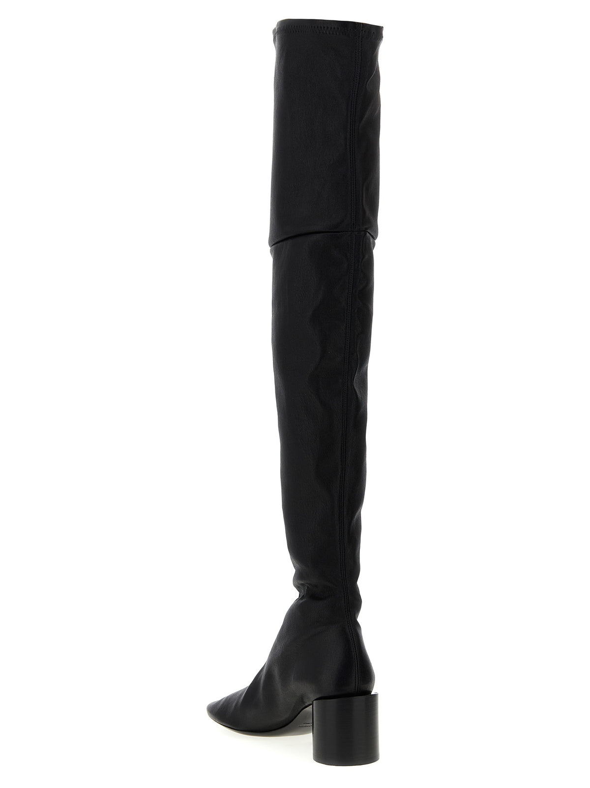 Jil Sander Black Leather Over The Women's Knee