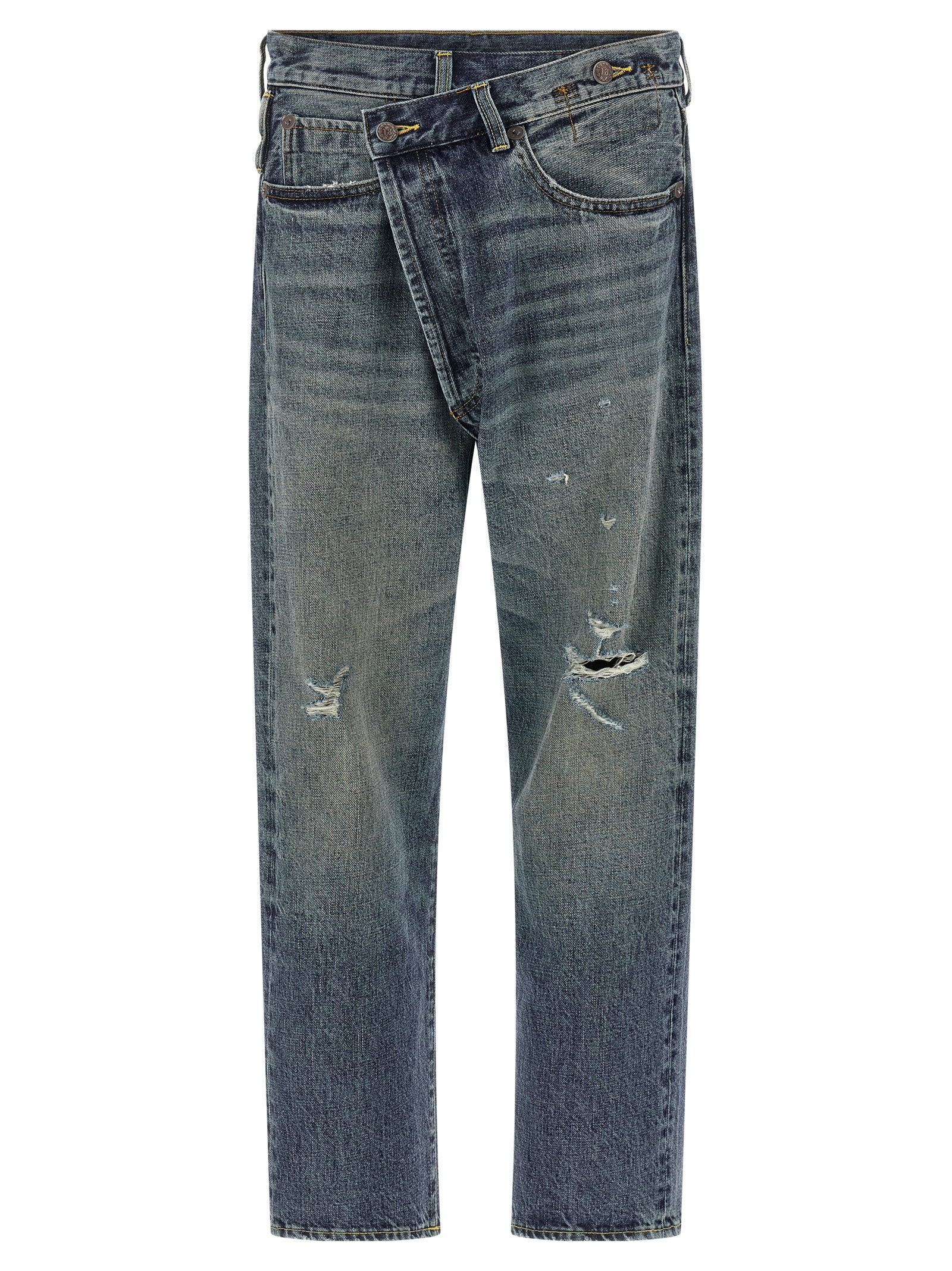 R13 Blue Cotton Straight-Leg Women's Jeans