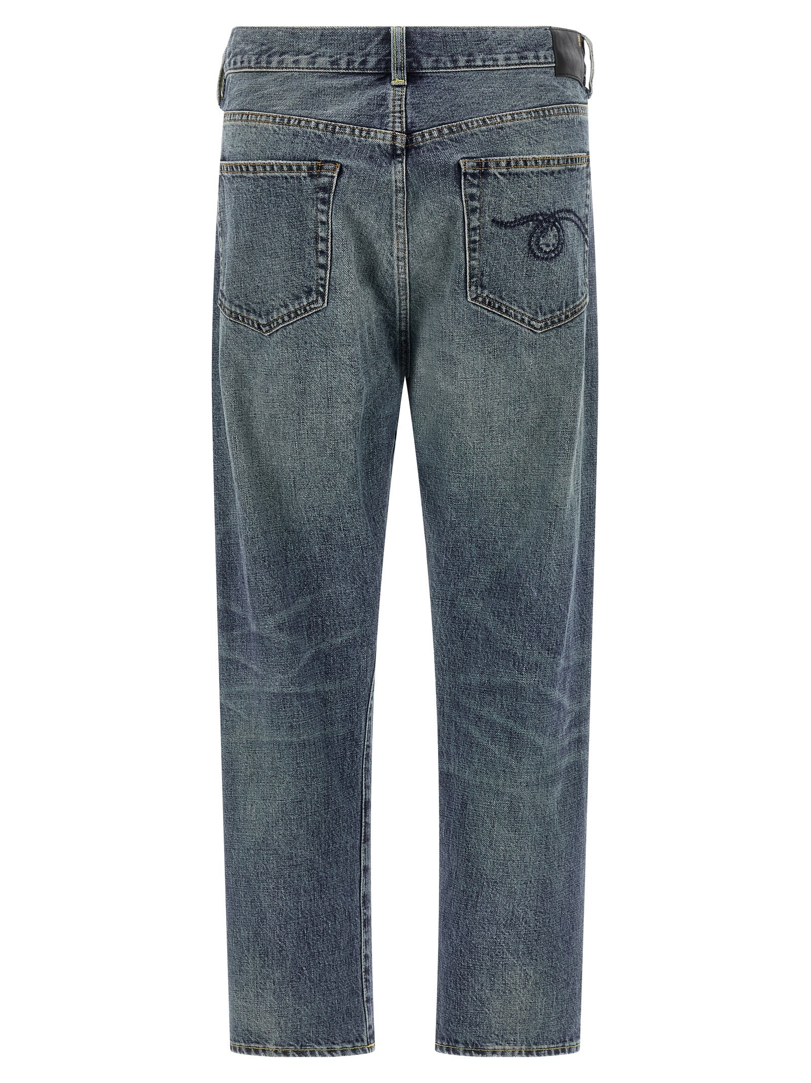 R13 Blue Cotton Straight-Leg Women's Jeans