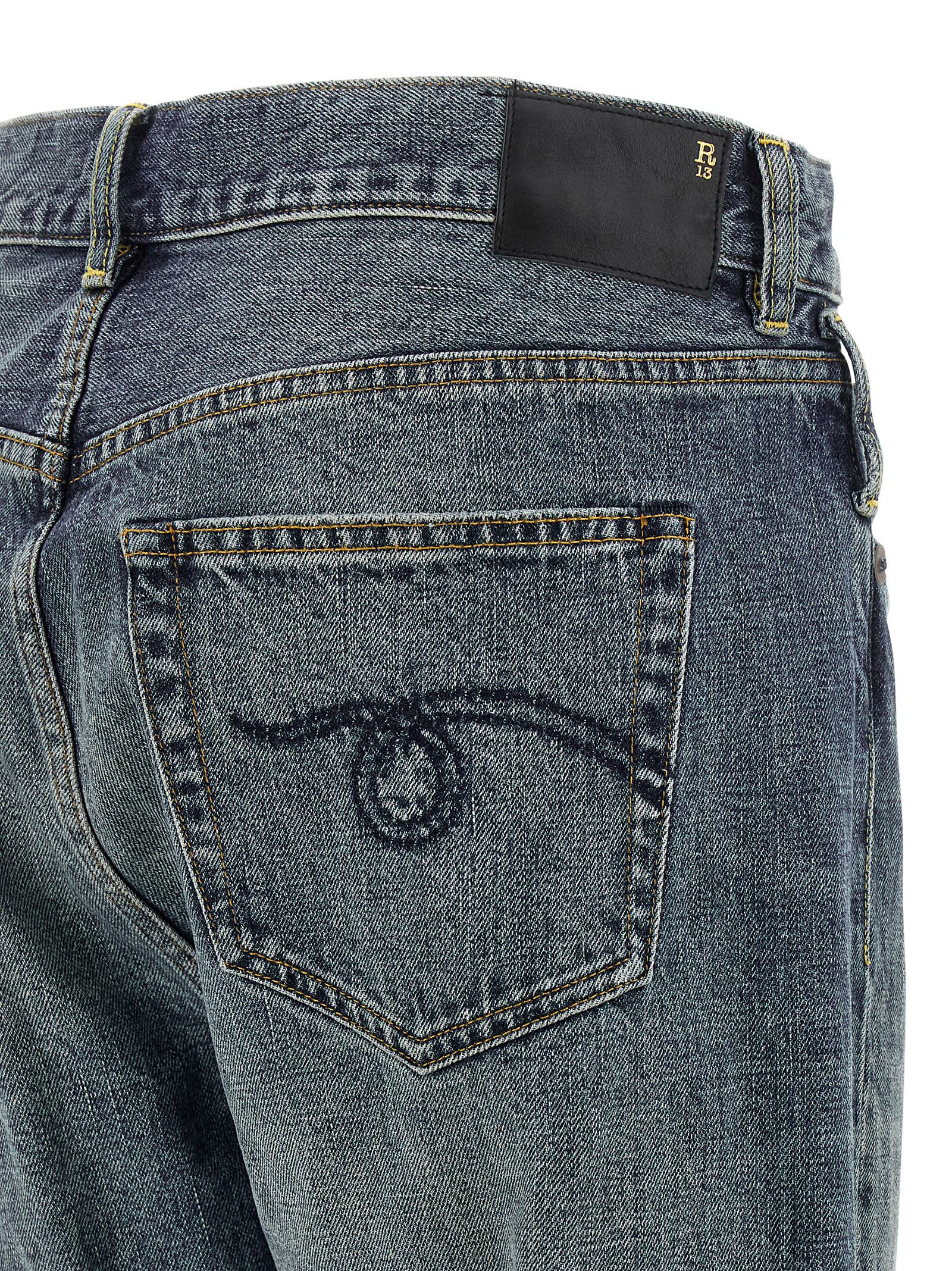 R13 Blue Cotton Straight-Leg Women's Jeans