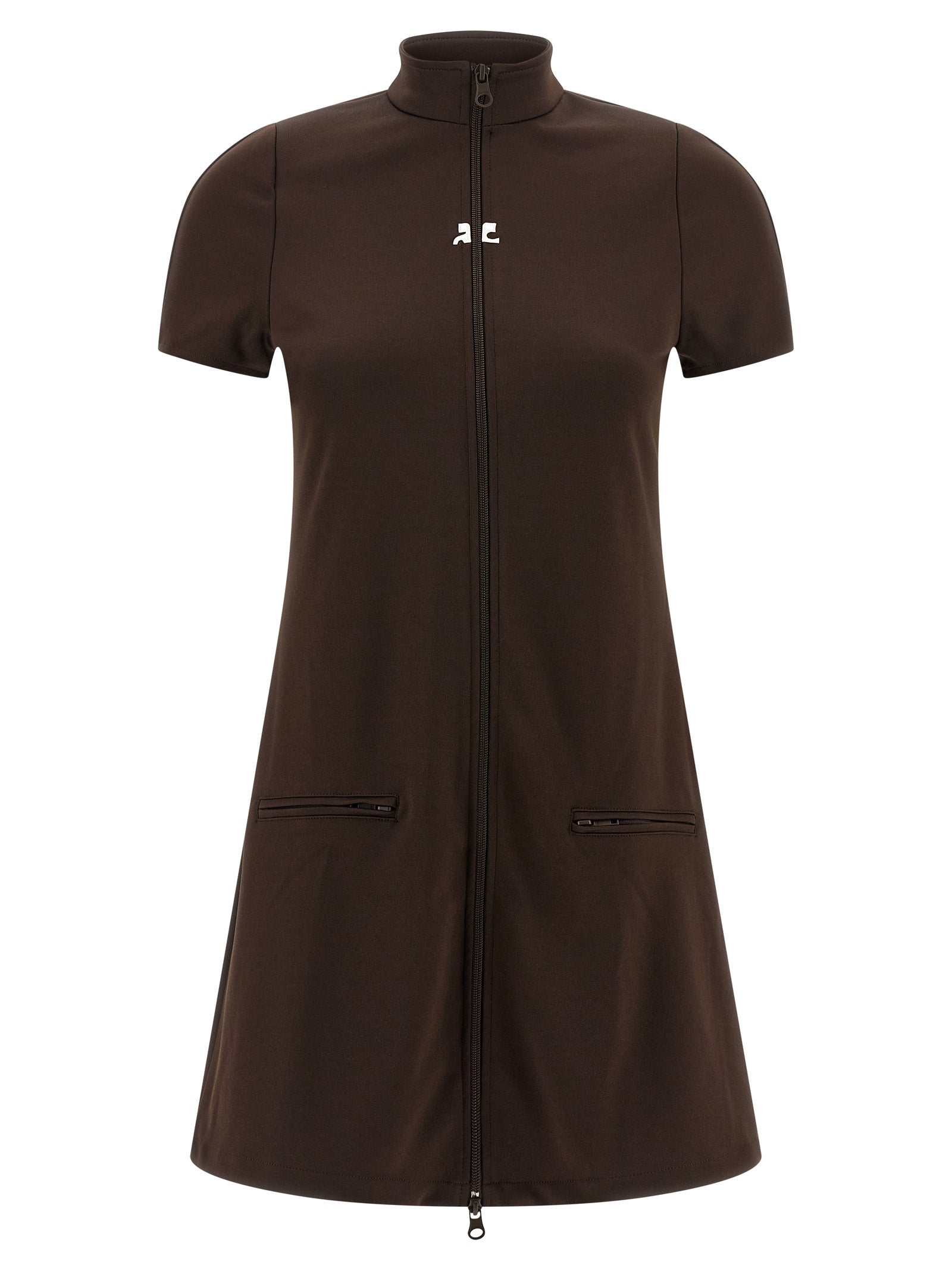 Courrèges Brown Polyester Short Women's Dress