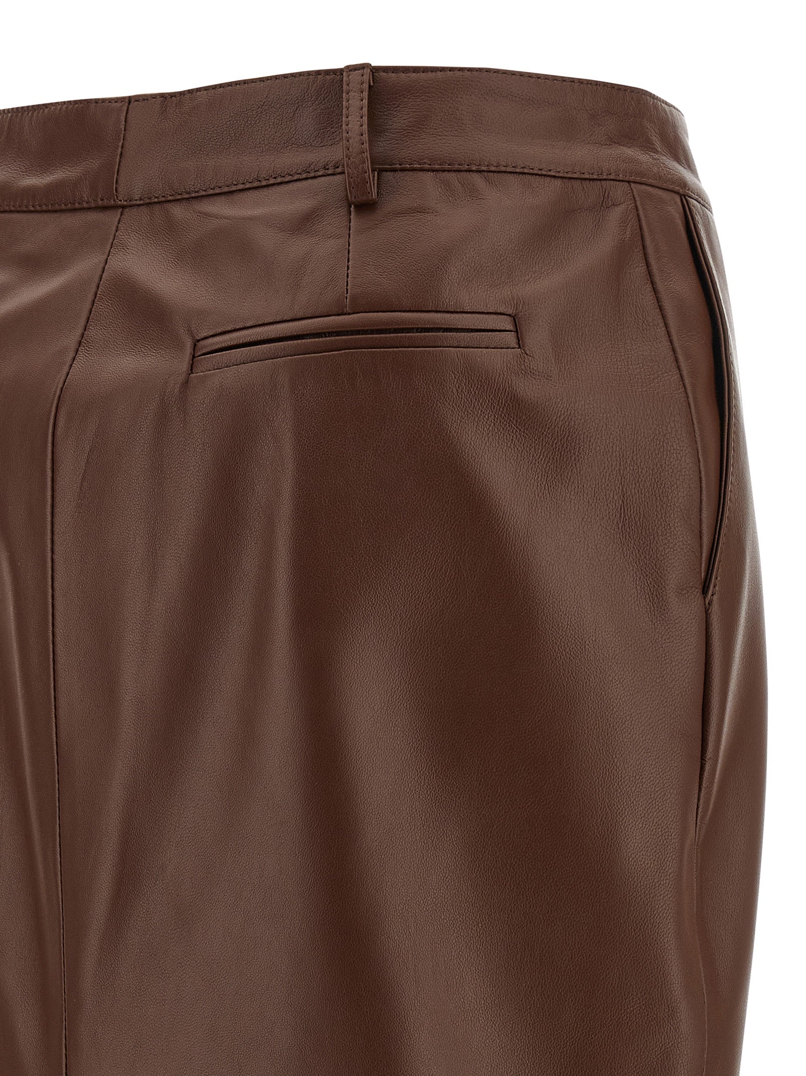 Giuseppe Di Morabito Brown Leather Midi Women's Skirt