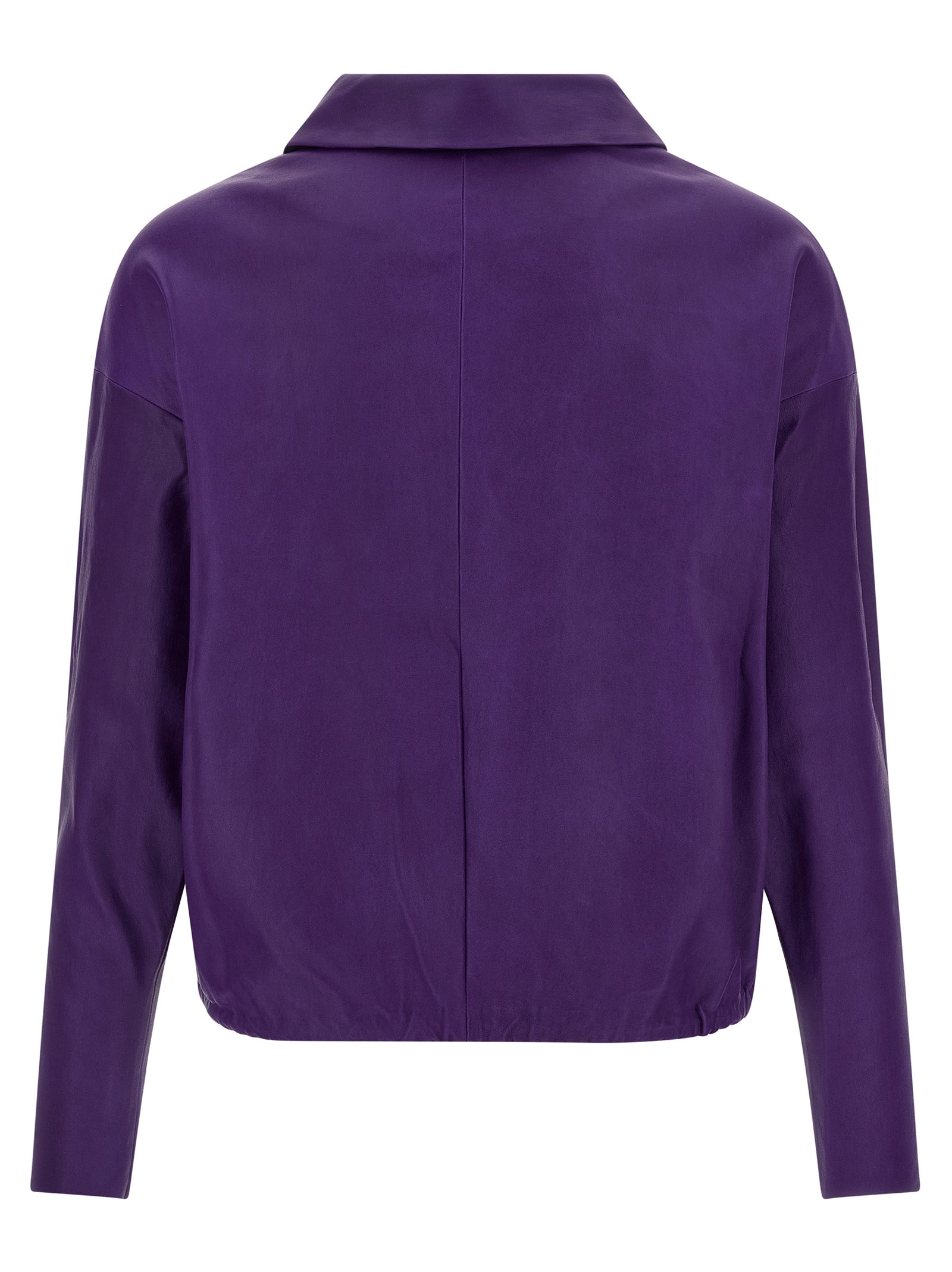 STOULS Purple Lamb Leather Women's Blouse