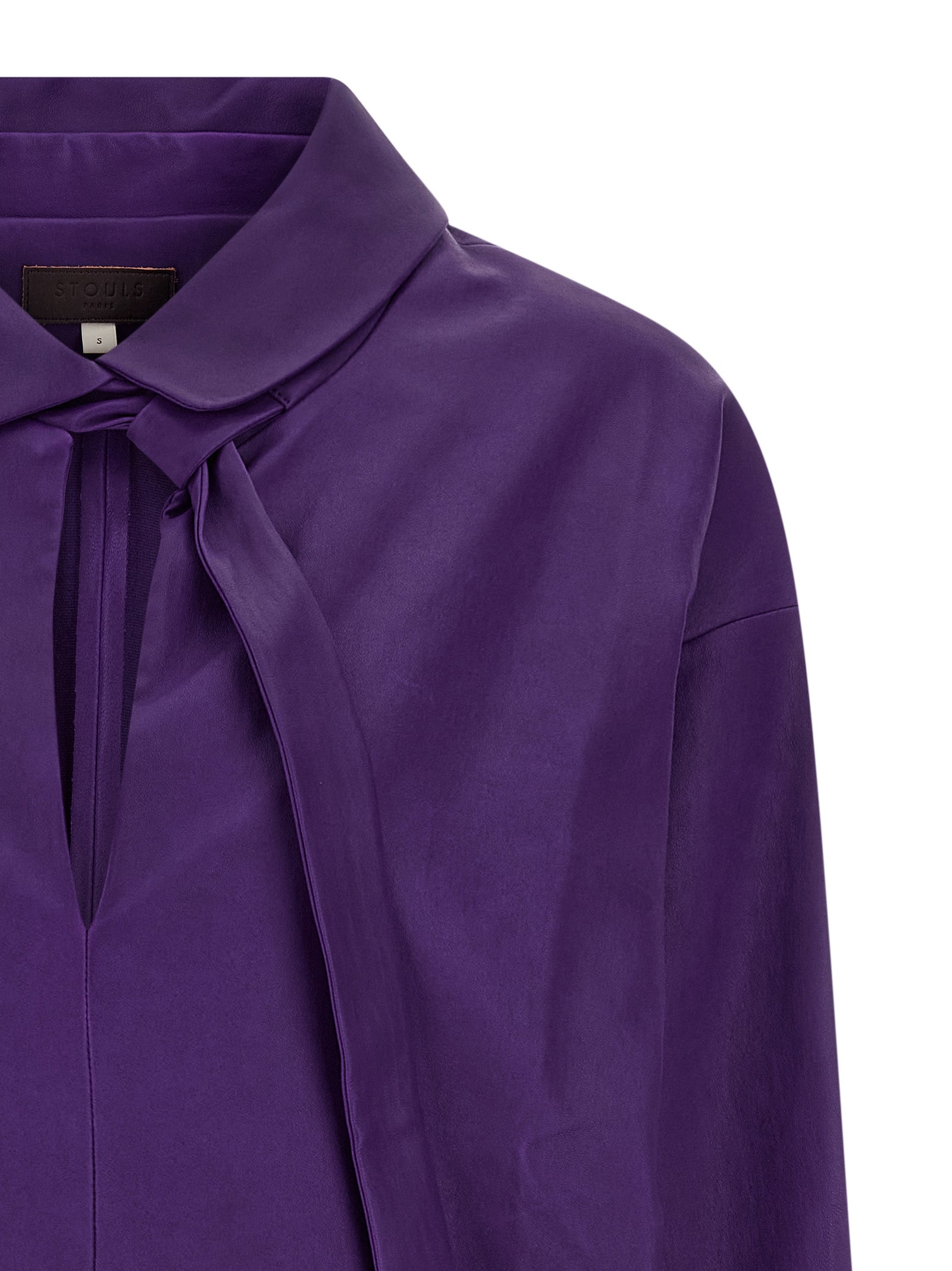 STOULS Purple Lamb Leather Women's Blouse