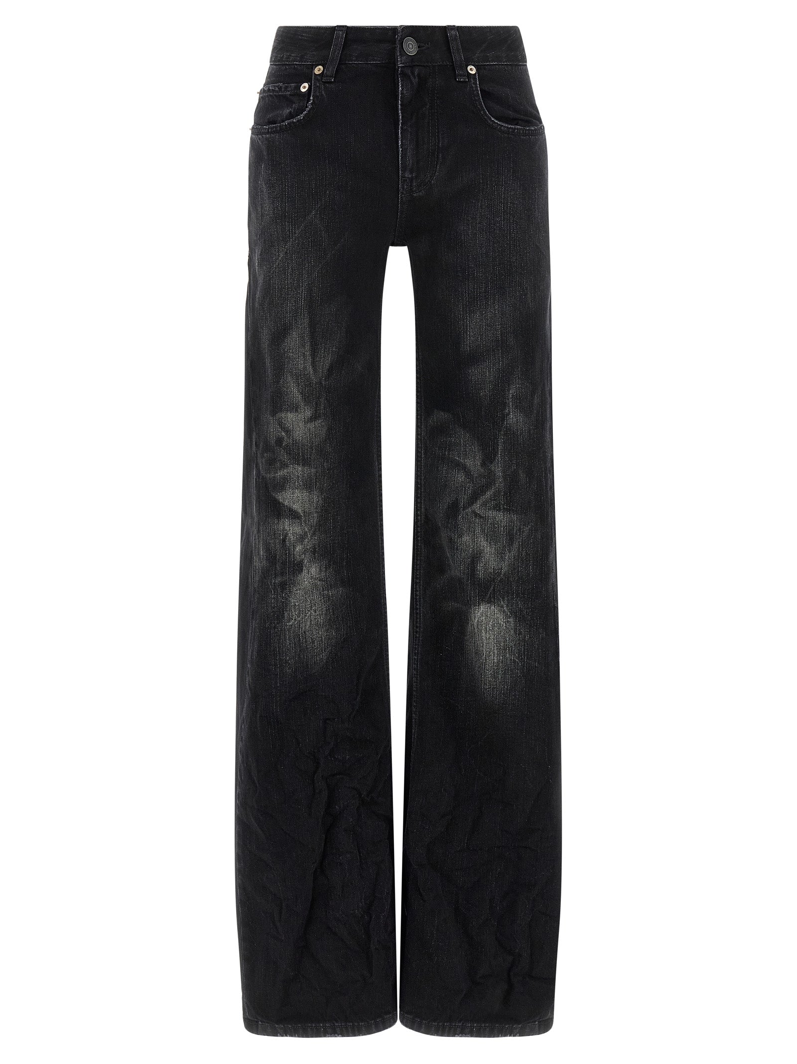 Balenciaga Black Cotton Flared Women's Jeans
