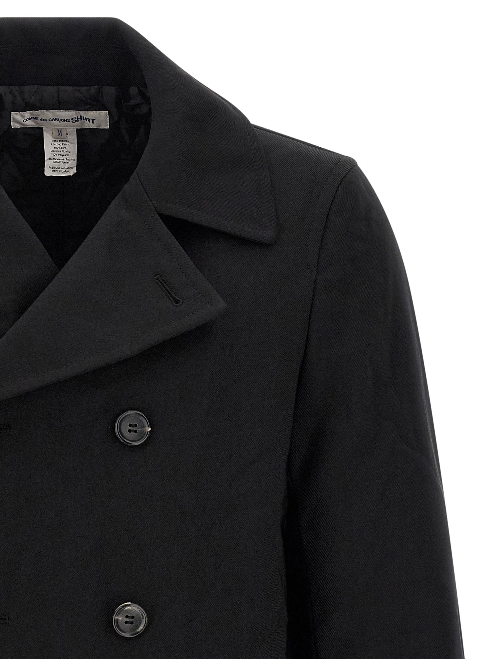 Comme Des Garçons Black Polyester Men's Coat