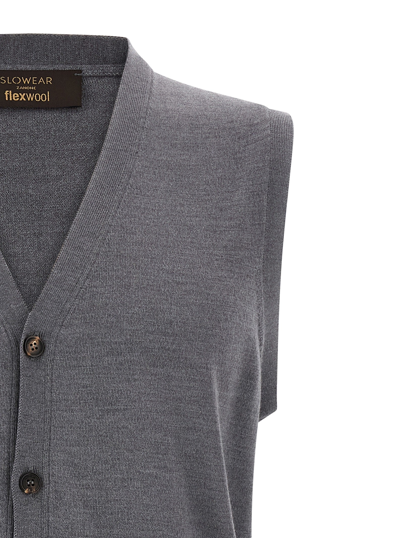 ZANONE Gray Virgin Wool Sleeveles Men's Sweater
