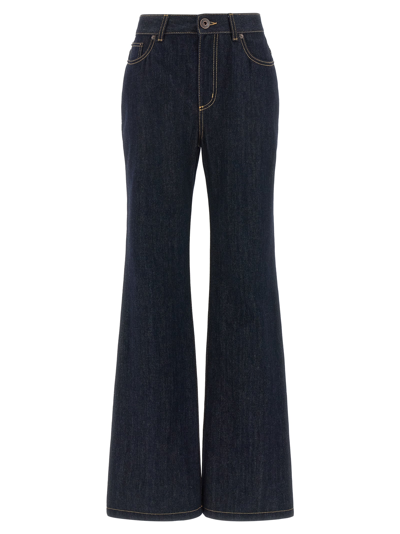 Alexander McQueen Blue Cotton Flared Women's Jeans