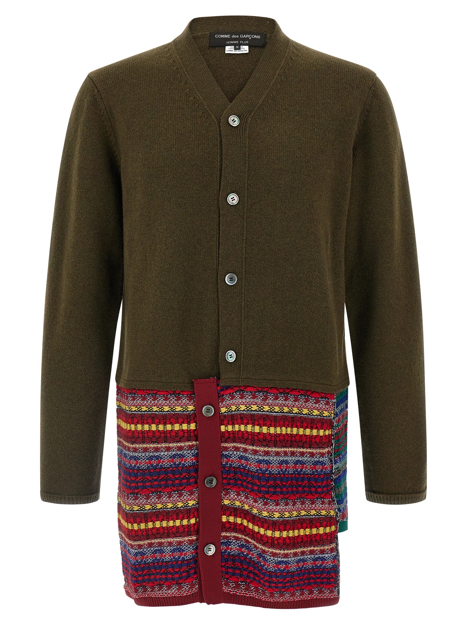 Comme Des Garçons Bicolor Wool Men's Cardigan