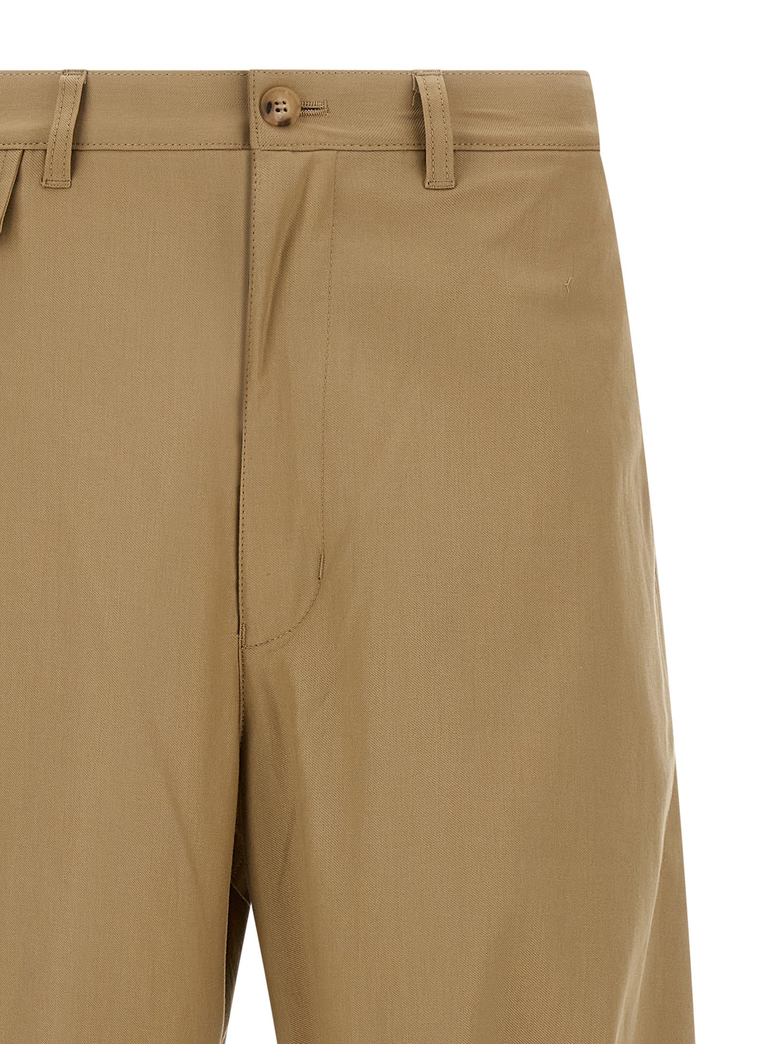 Comme Des Garçons Beige Cotton Casual Men's Pants