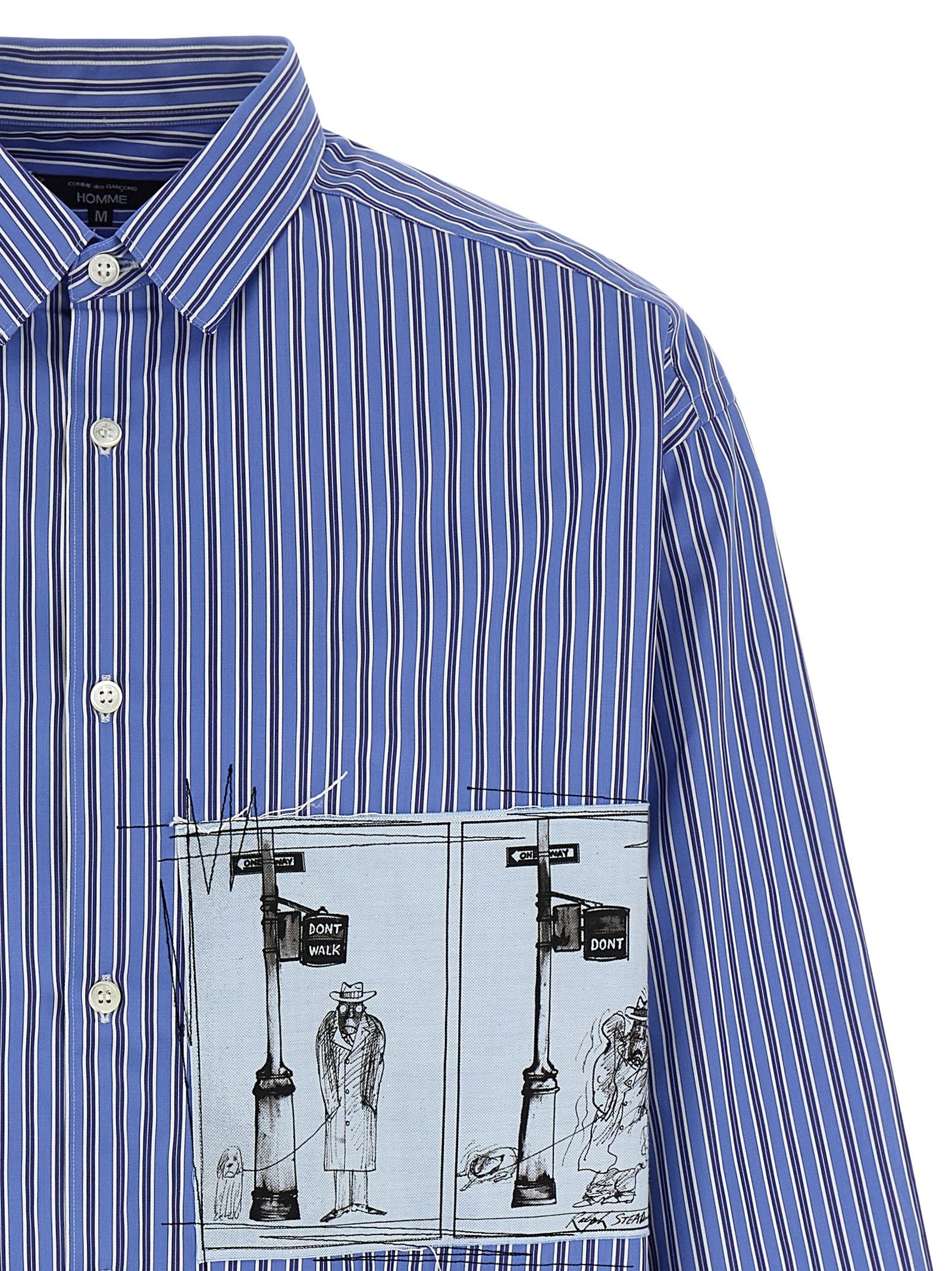 Comme Des Garçons Blue Cotton Men's Blouse