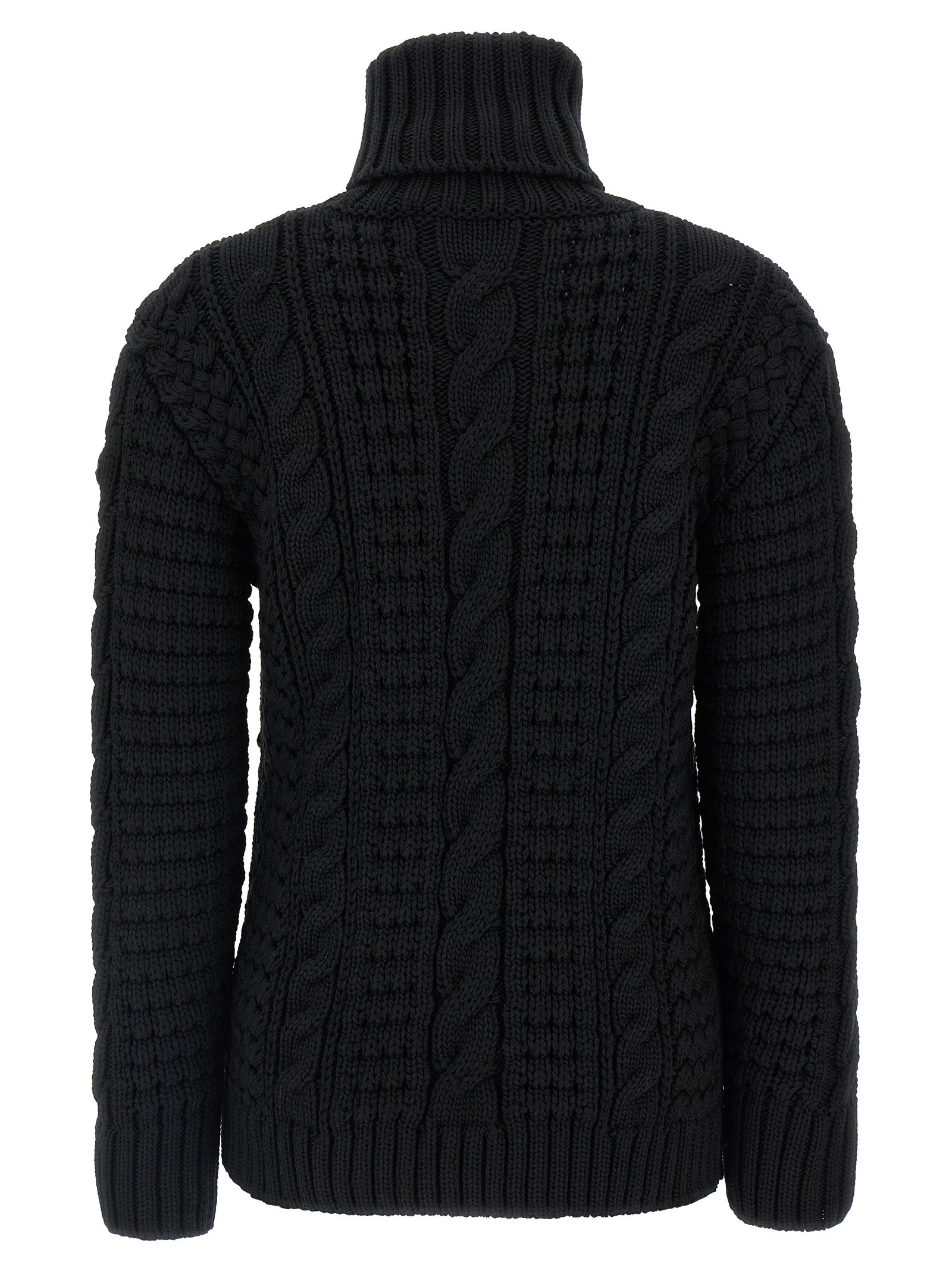 MONCLER GENIUS Black Virgin Wool Women's Cardigan