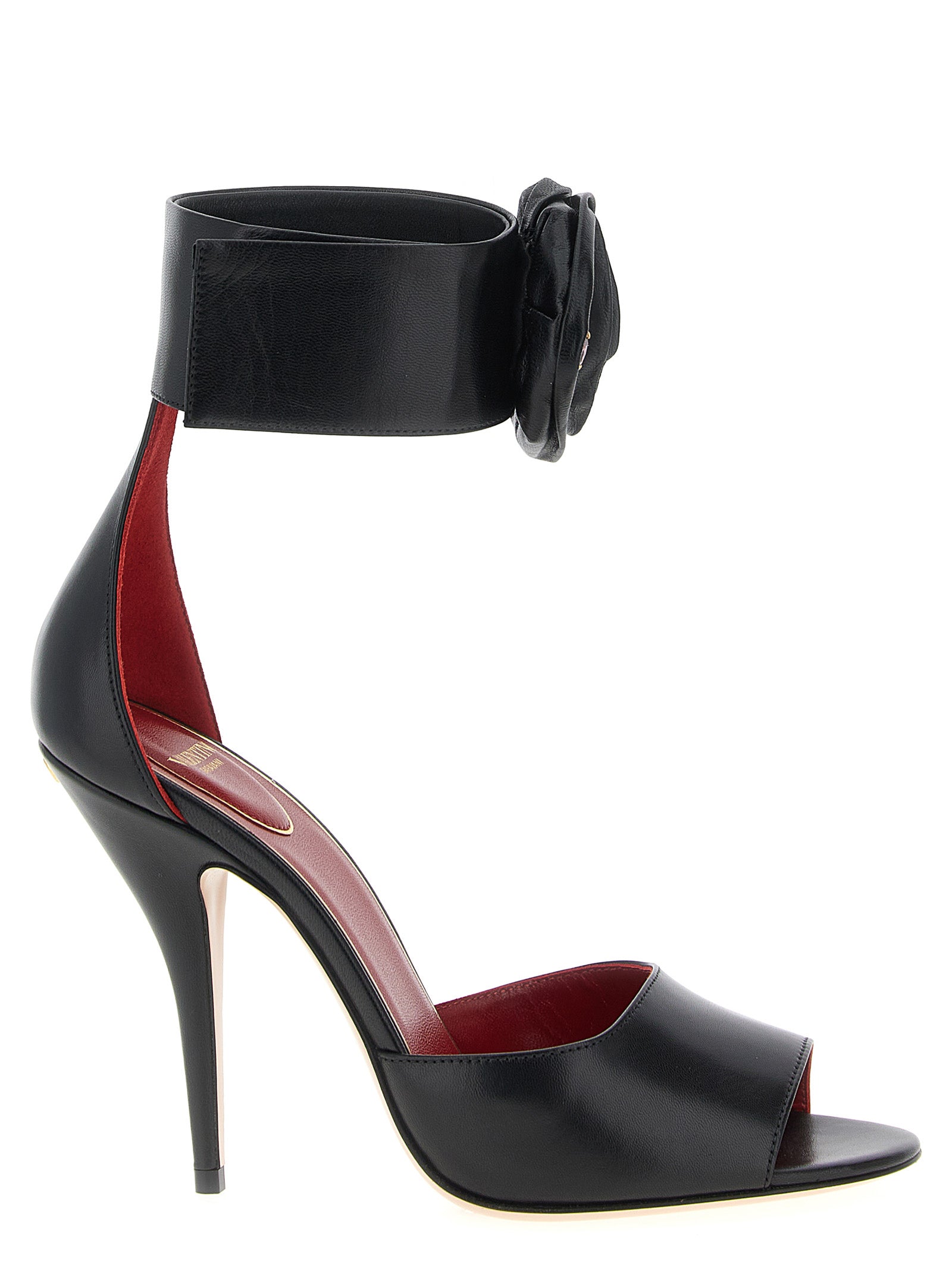 Valentino Garavani Black Calfskin Stiletto Heel Women's Sandals