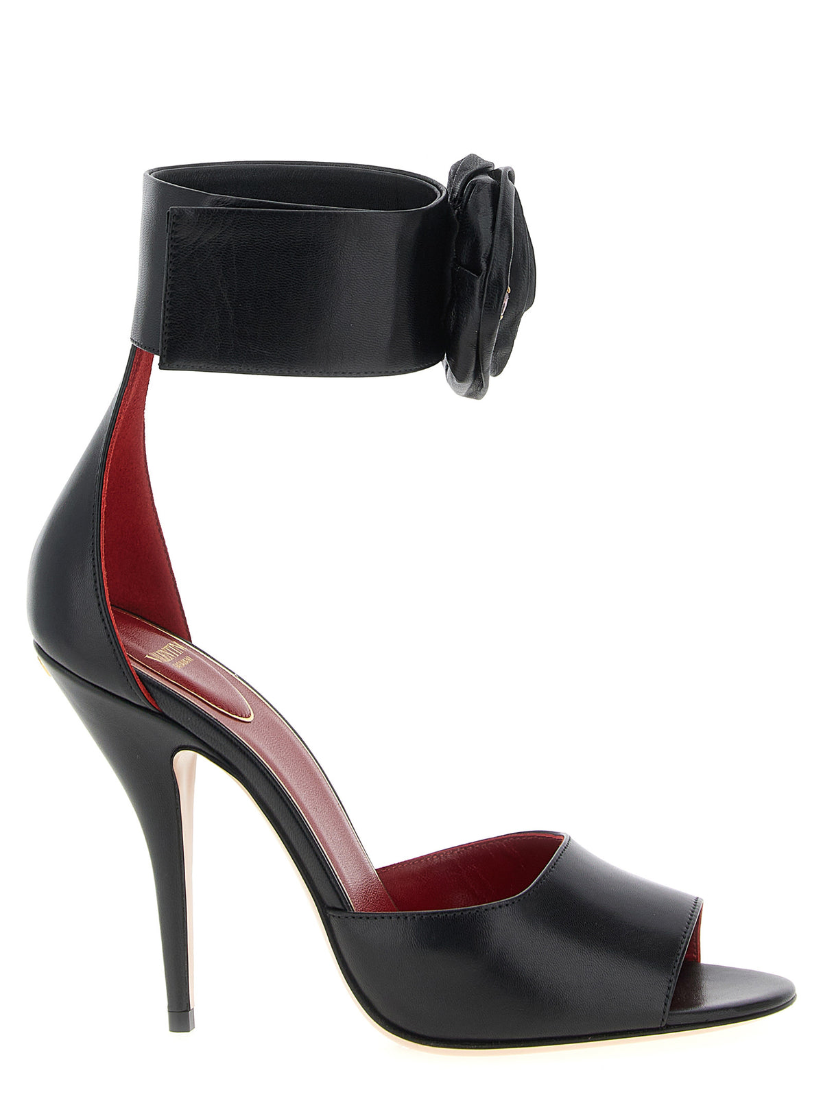 Valentino Garavani Black Calfskin Stiletto Heel Women's Sandals