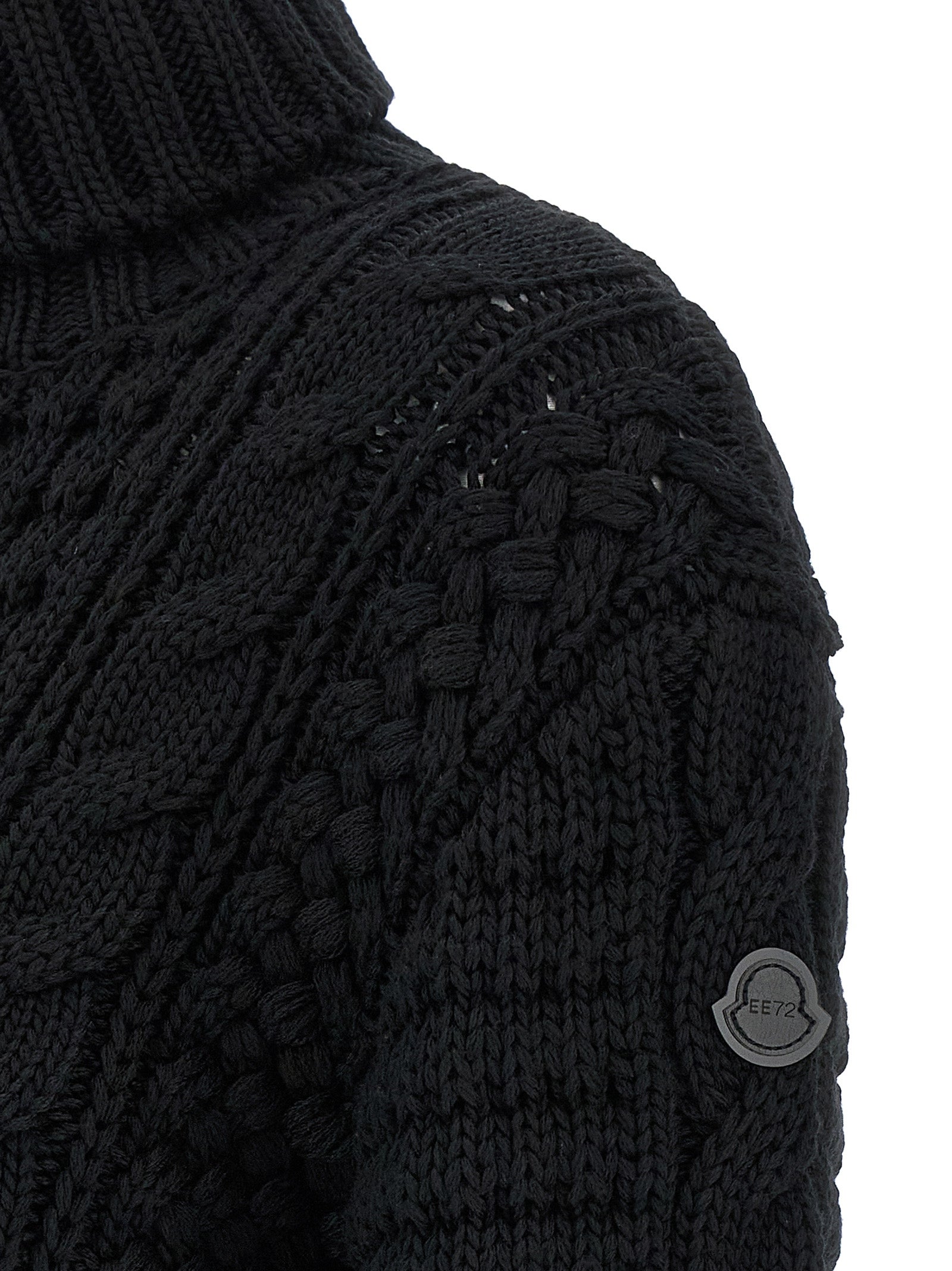 MONCLER GENIUS Black Virgin Wool Women's Cardigan