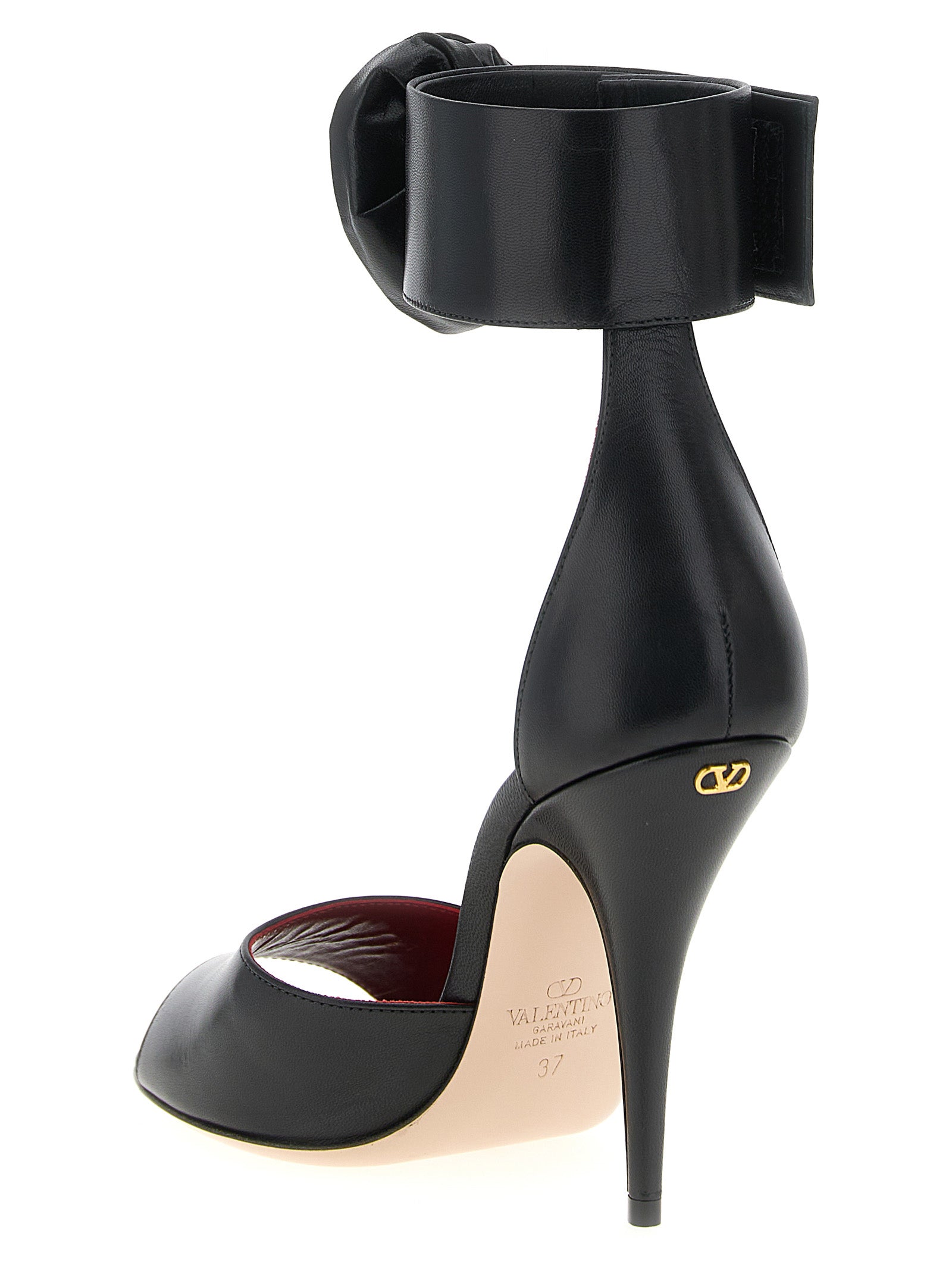 Valentino Garavani Black Calfskin Stiletto Heel Women's Sandals