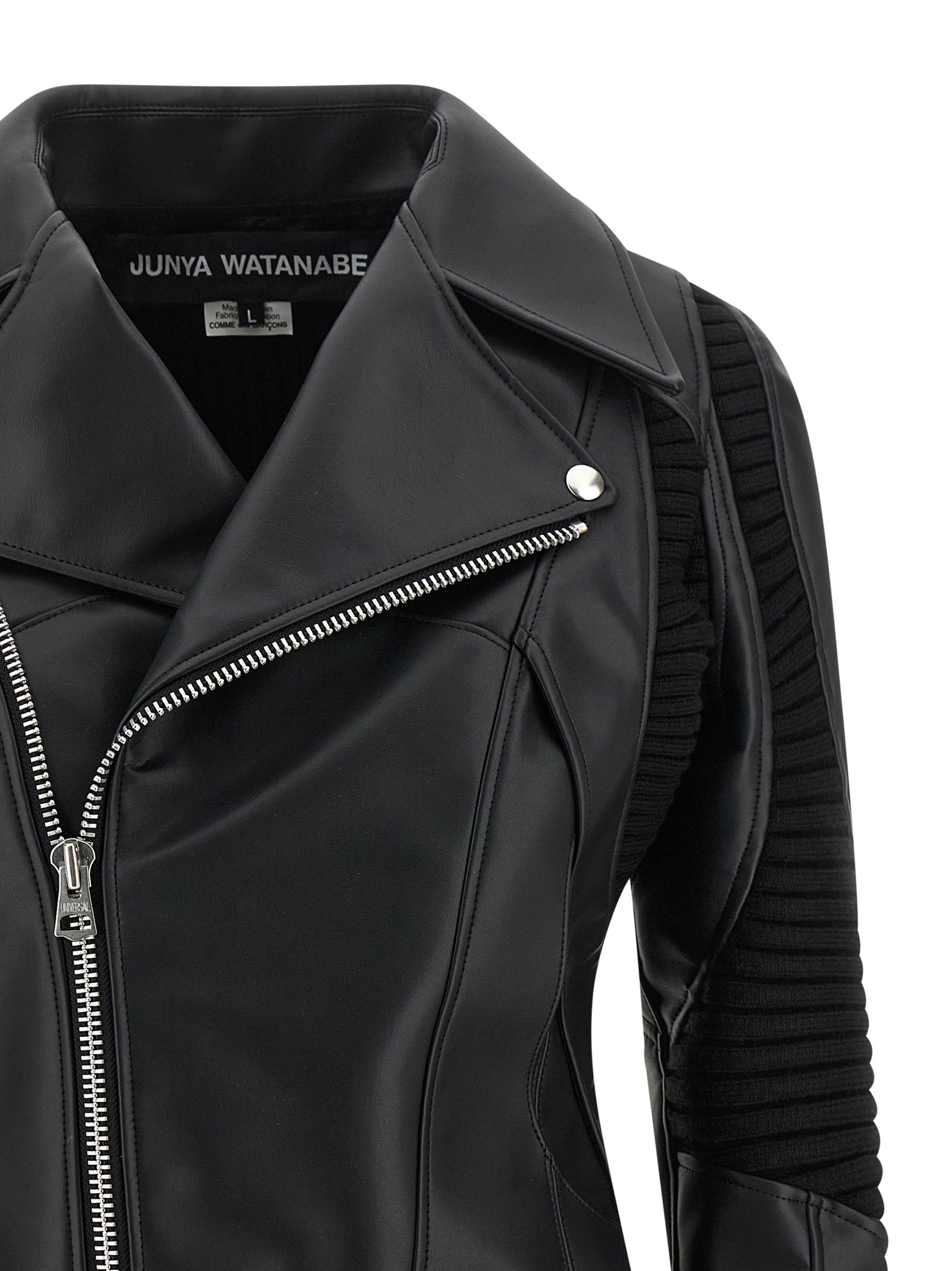 Junya Watanabe Black Artificial Leather Biker Women's Jacket