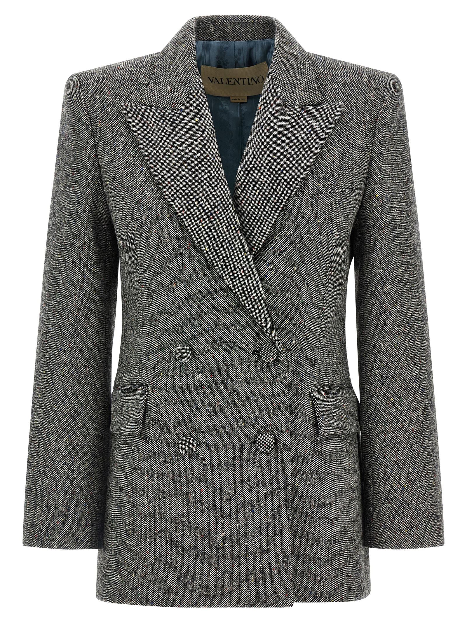 Valentino Garavani Gray Virgin Wool Women's Blazer
