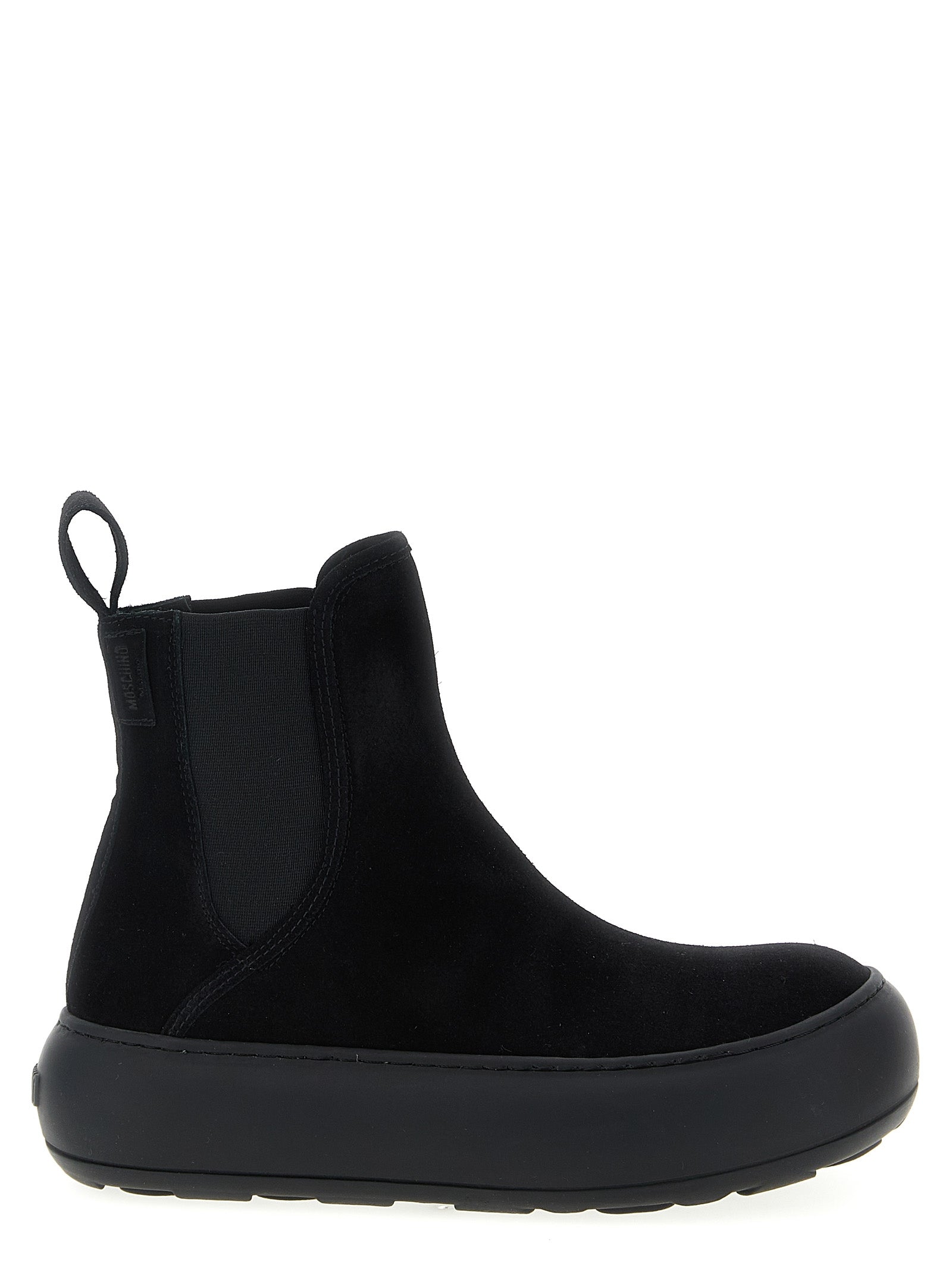 Moschino Black Calfskin Chelsea Women's Boots