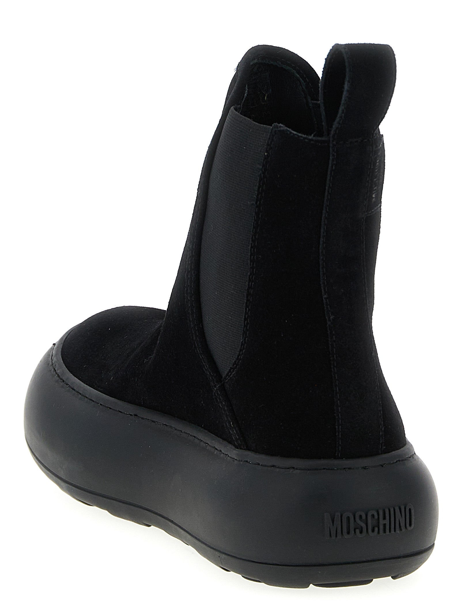Moschino Black Calfskin Chelsea Women's Boots