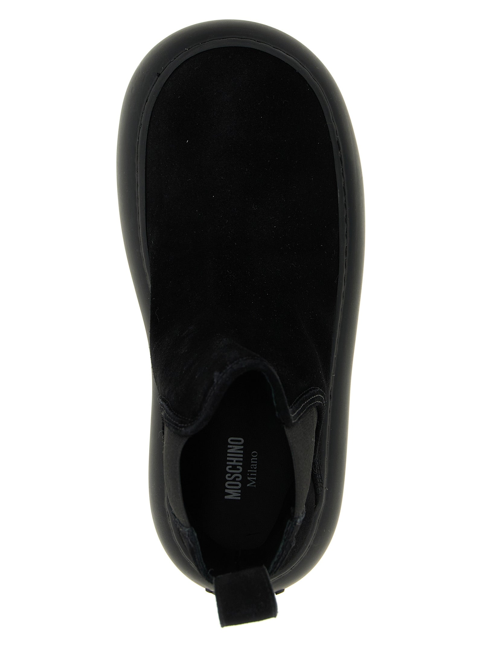 Moschino Black Calfskin Chelsea Women's Boots