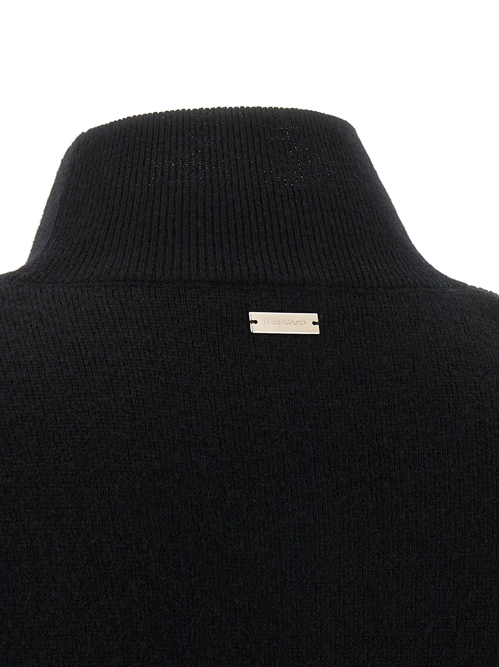 Ferragamo Black Virgin Wool Women's Cardigan