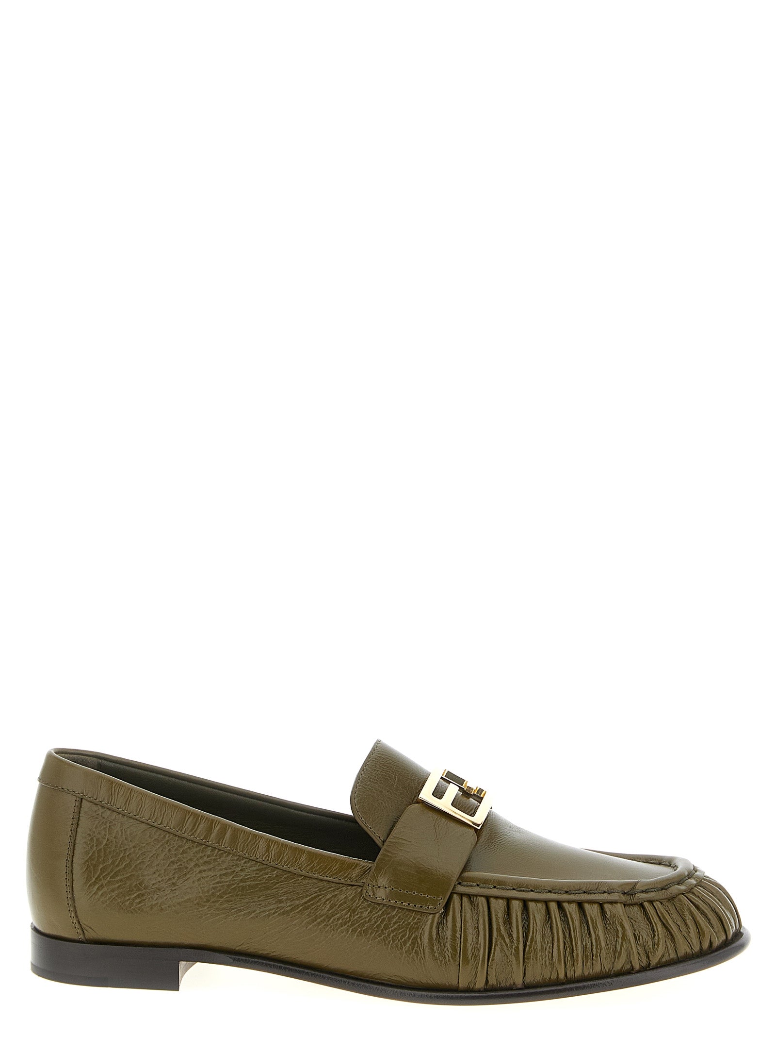 Fendi Bicolor Lamb Leather Slip-On Women's Loafers