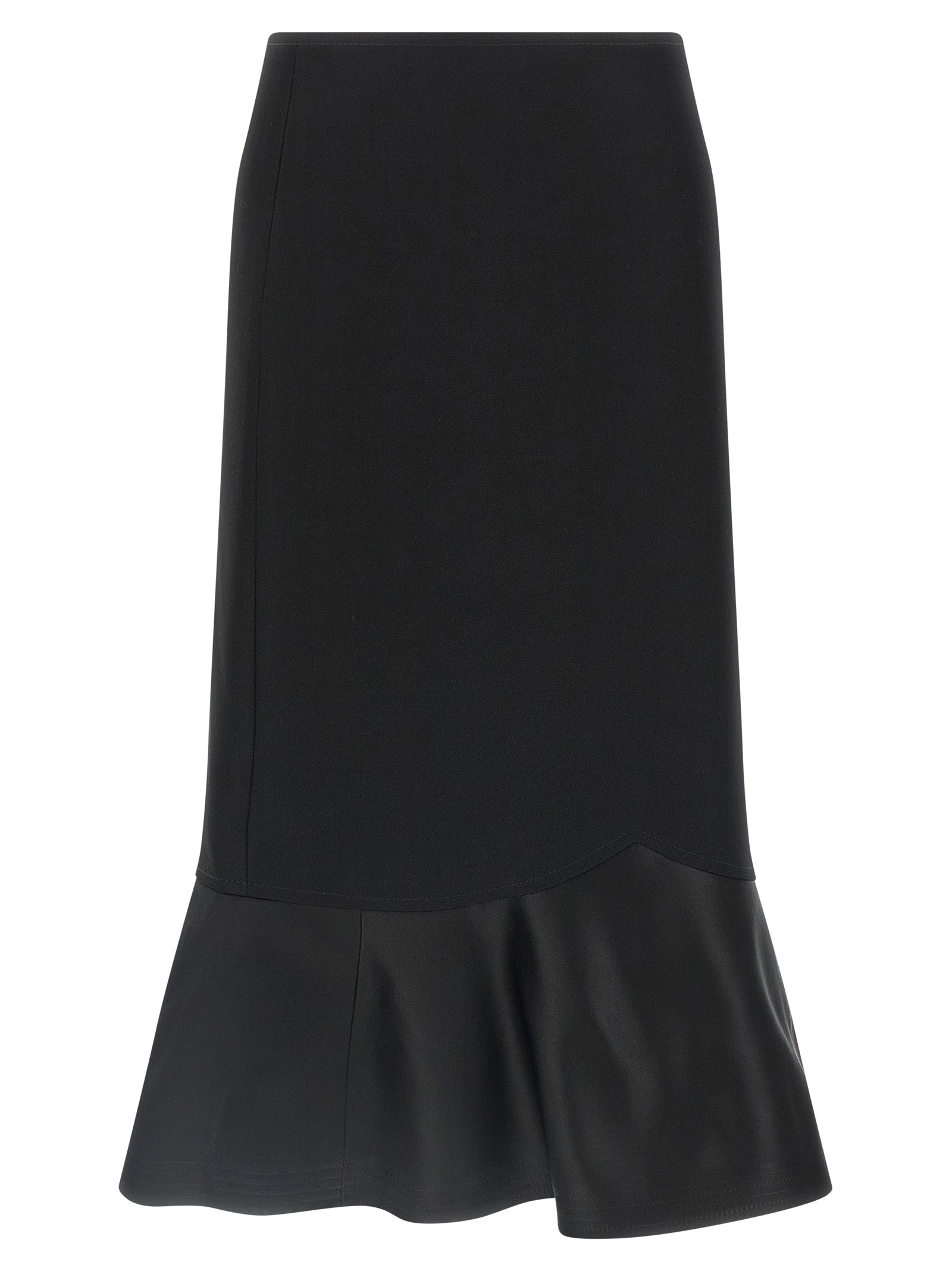 Fendi Black Virgin Wool Midi Women's Skirt
