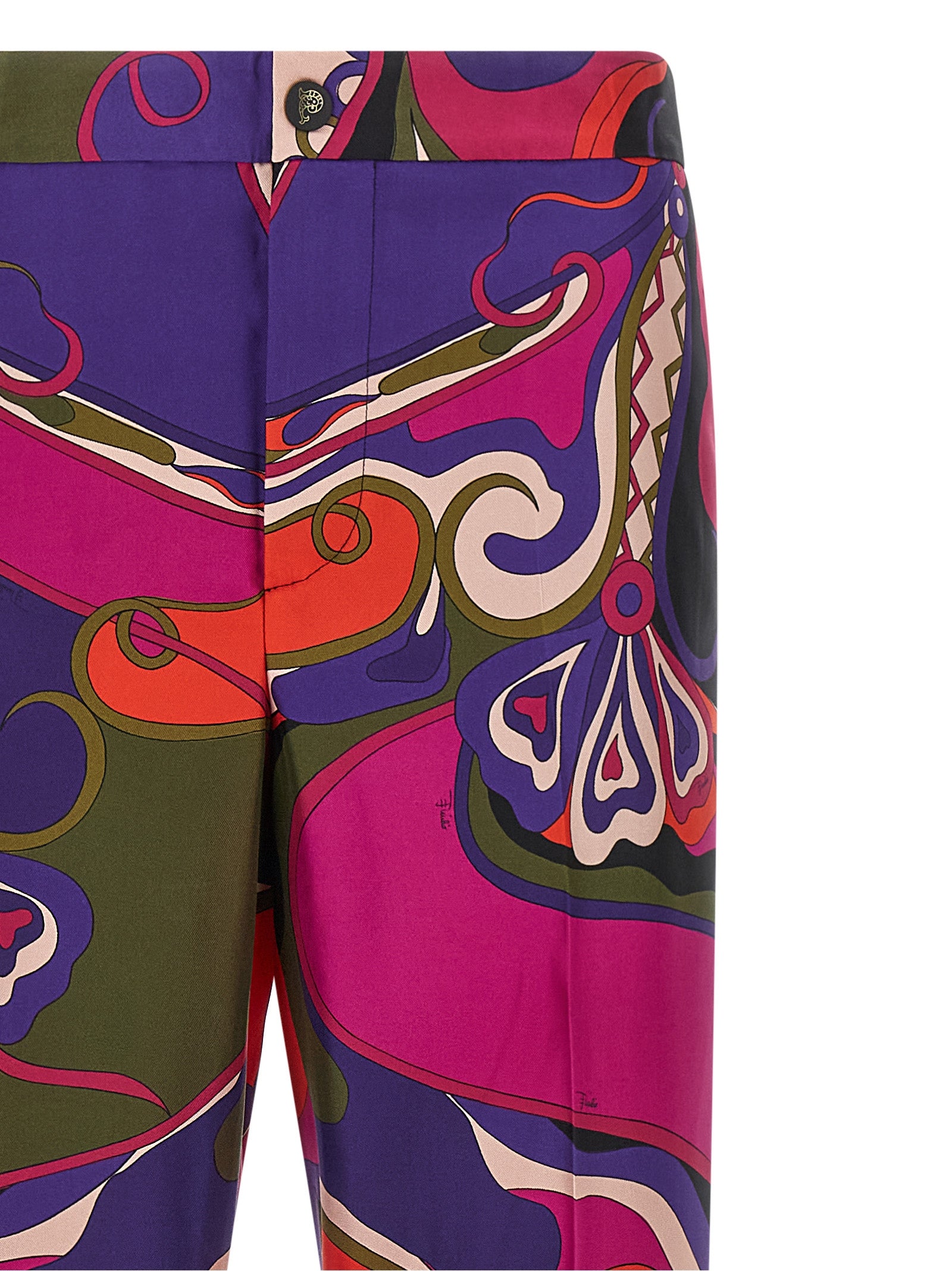 Emilio Pucci Multicolor Silk Casual Women's Pants