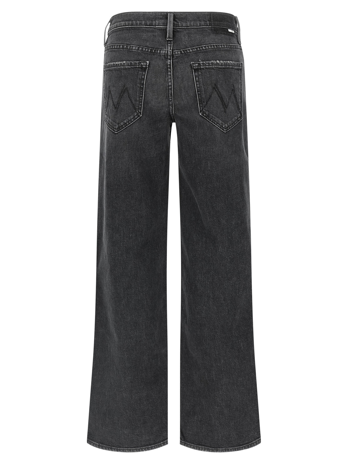 Mother Denim Black Cotton Straight-Leg Women's Jeans